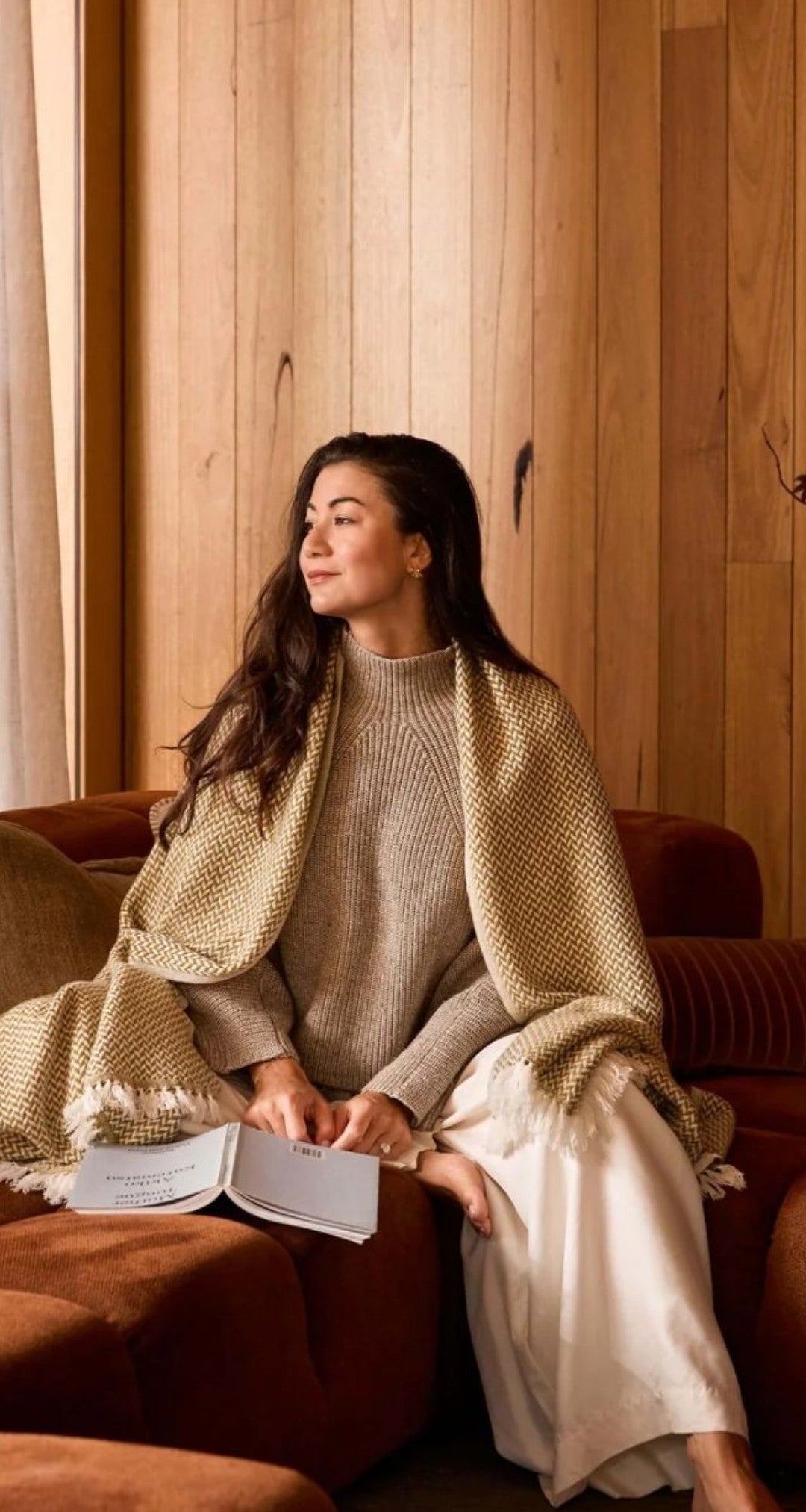 Cashmere Throw - Copenhagen Wasabi