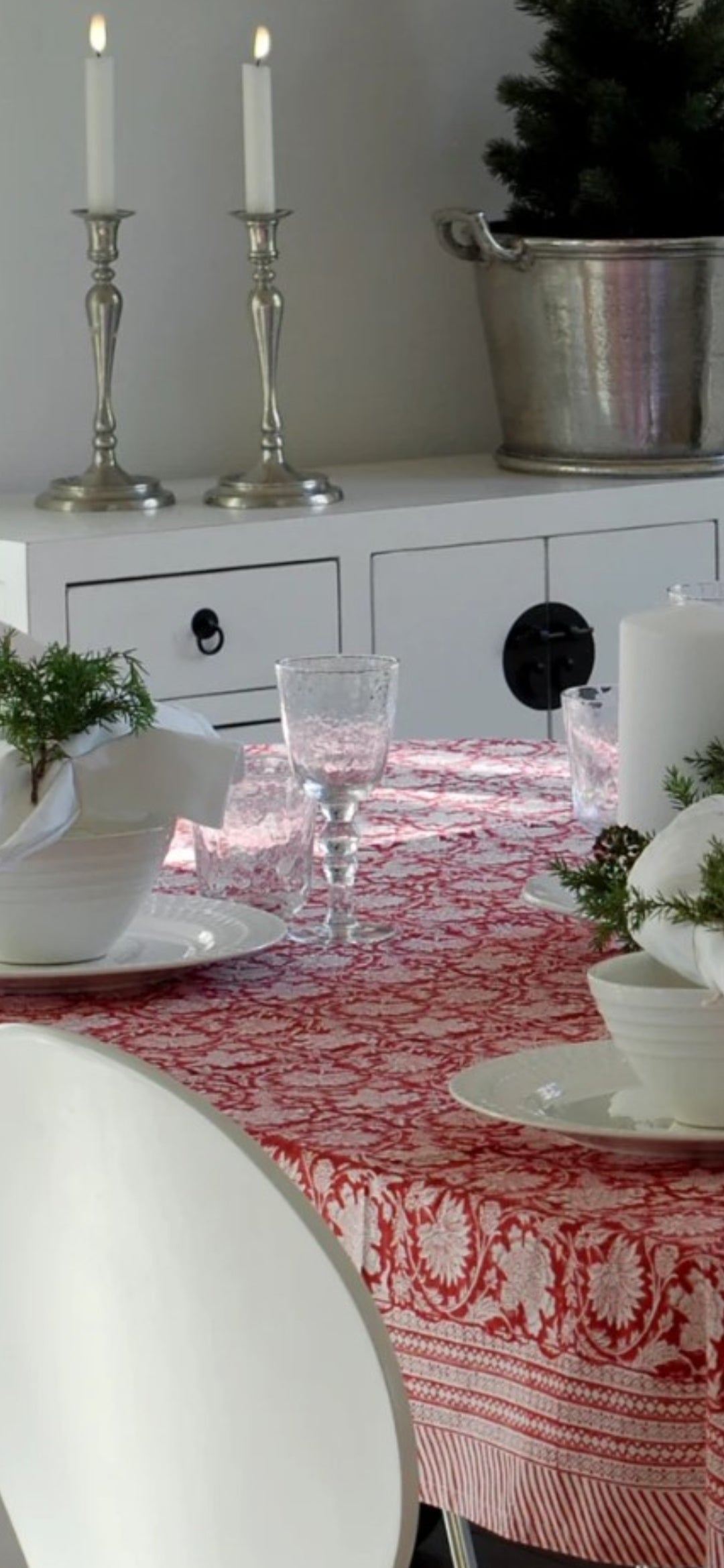 Cotton Tablecloth - Paradise Red