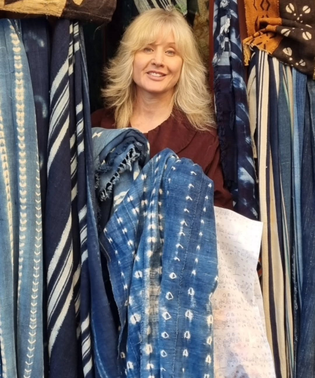 Denim Hued Hand Dyed Mud Cushion