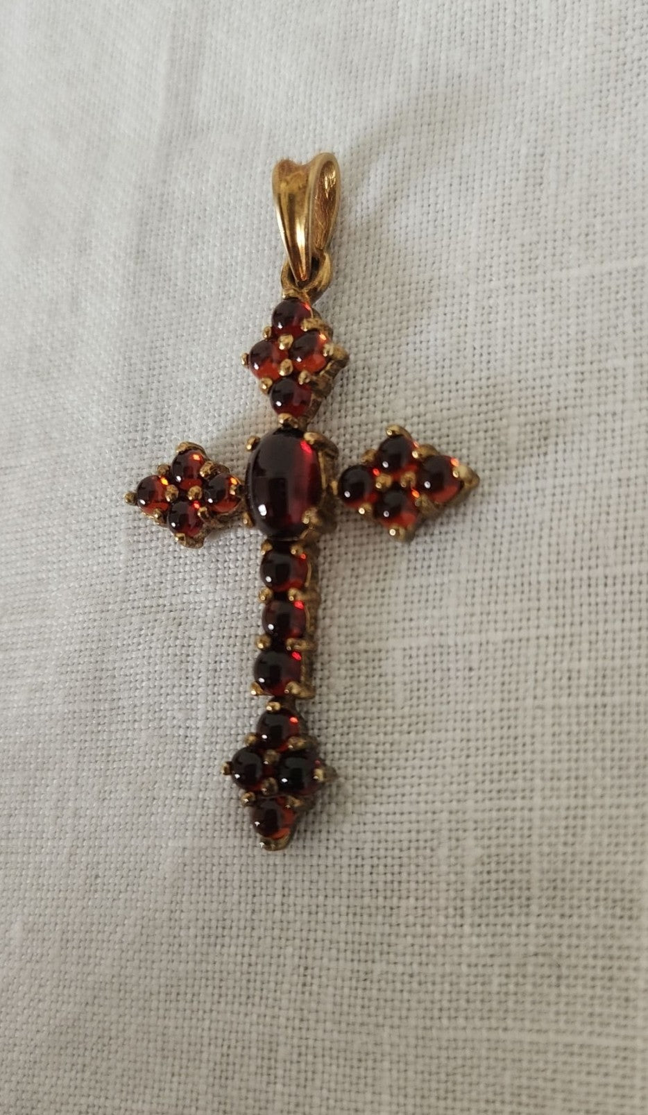 Vintage Garnet Gilt on Silver pendant