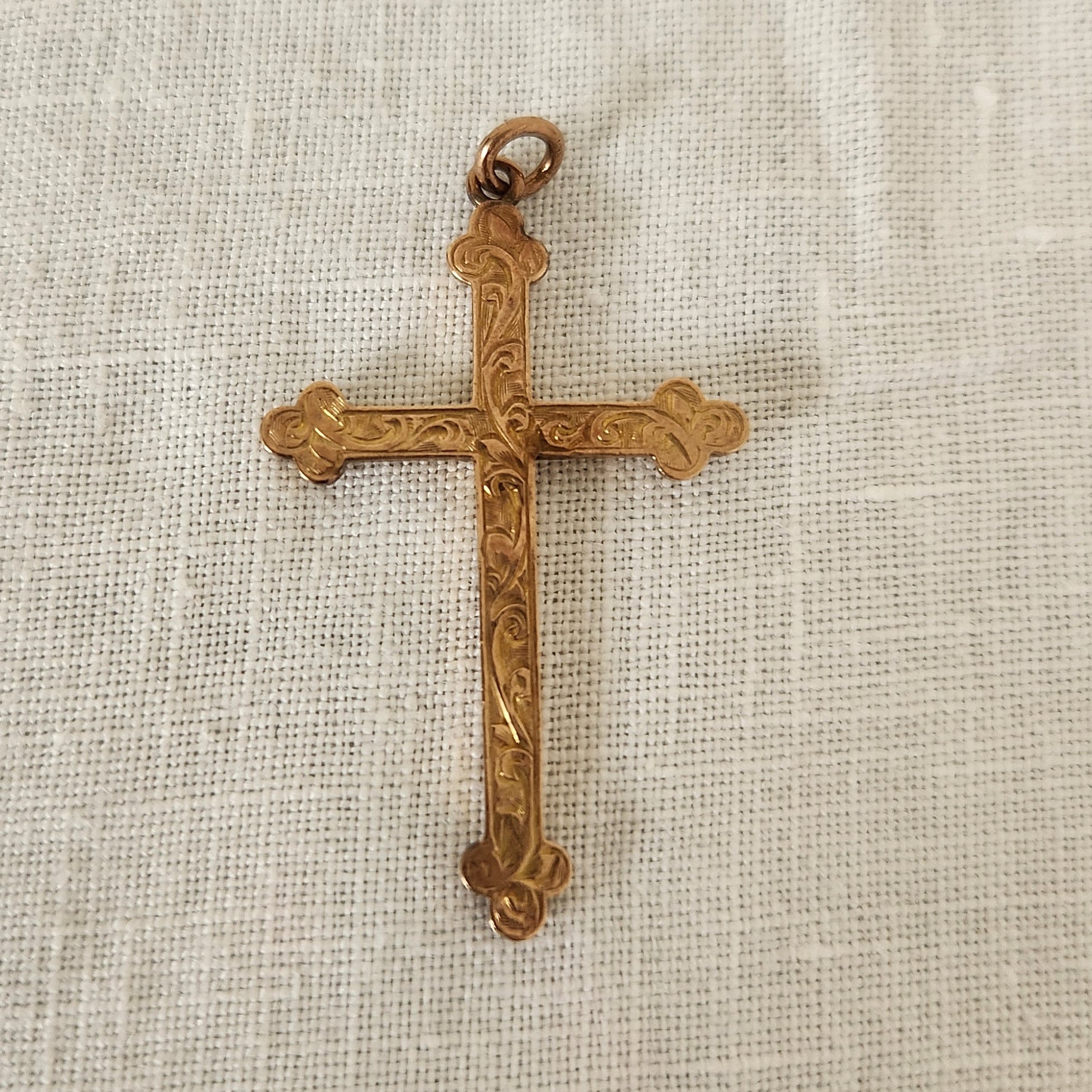 Antique 9ct Rose Gold Cross Pendant