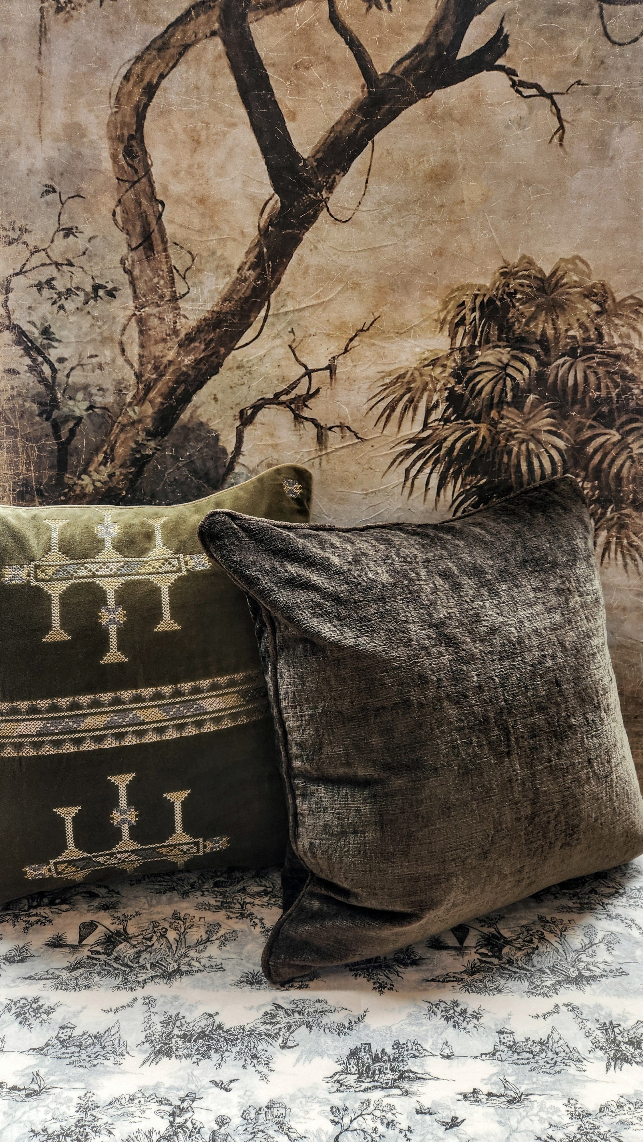 Catherine Martin Sage Velvet Cushion