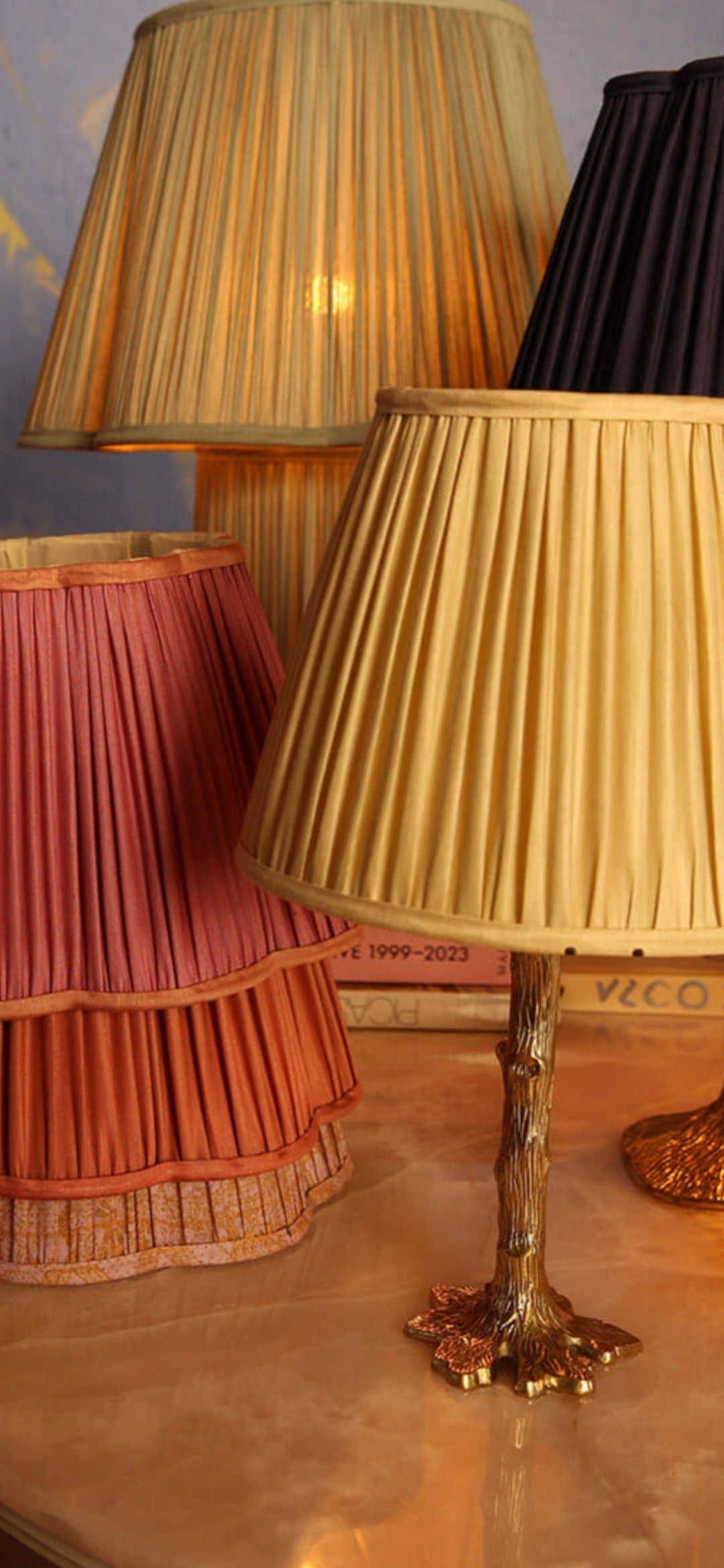 Medium Diya Silk Lampshade - Fushia