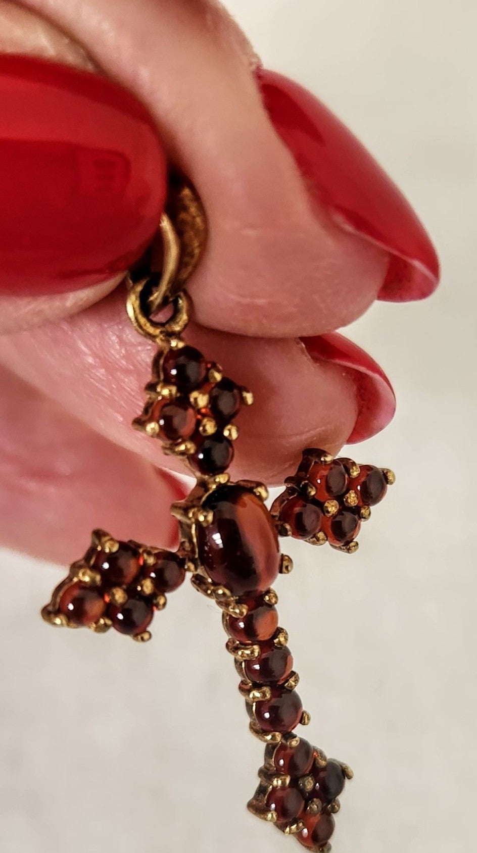 Vintage Garnet Gilt on Silver pendant
