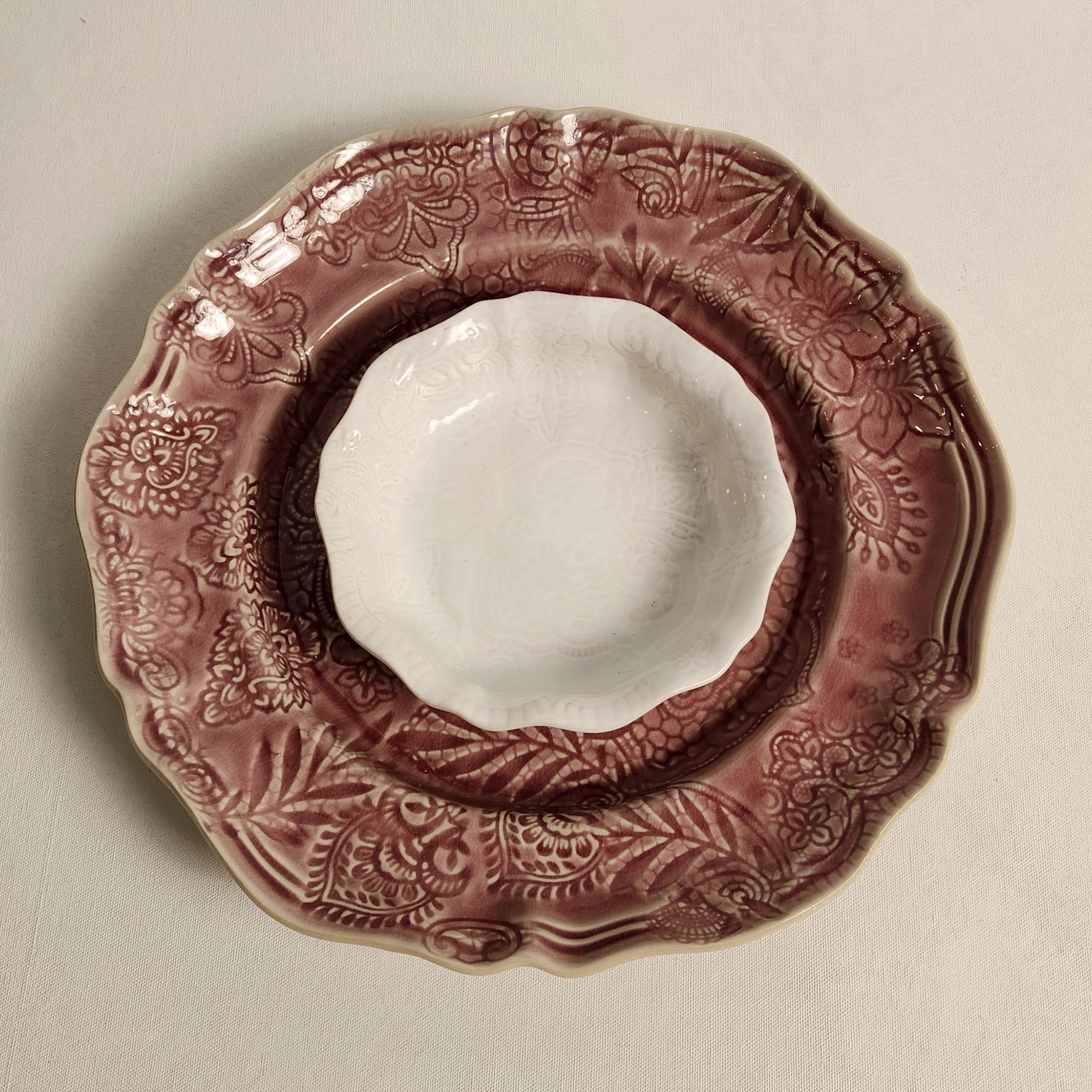 Large Round Server - Old Rose