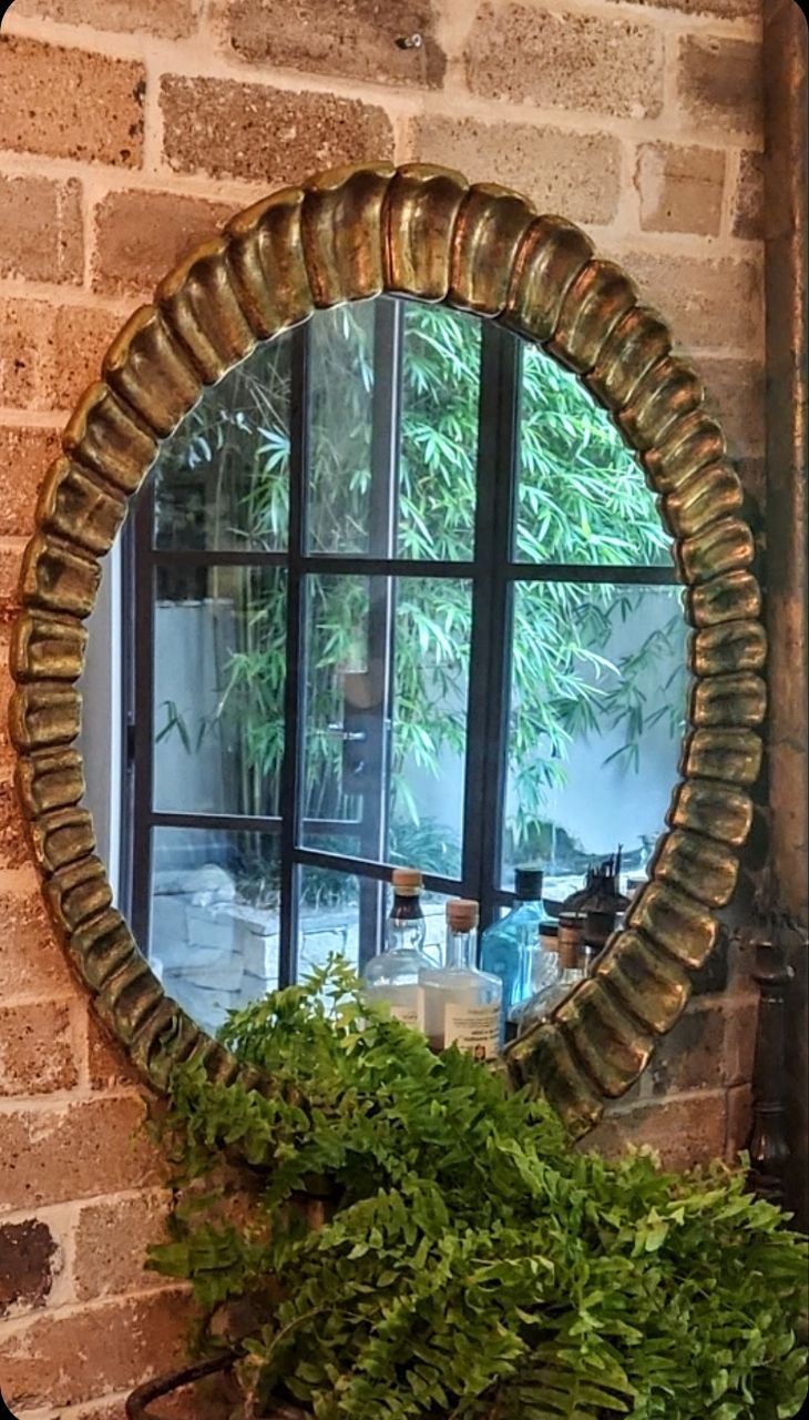 Sunburst Gilt Oval Mirror by Francisco Hurtado