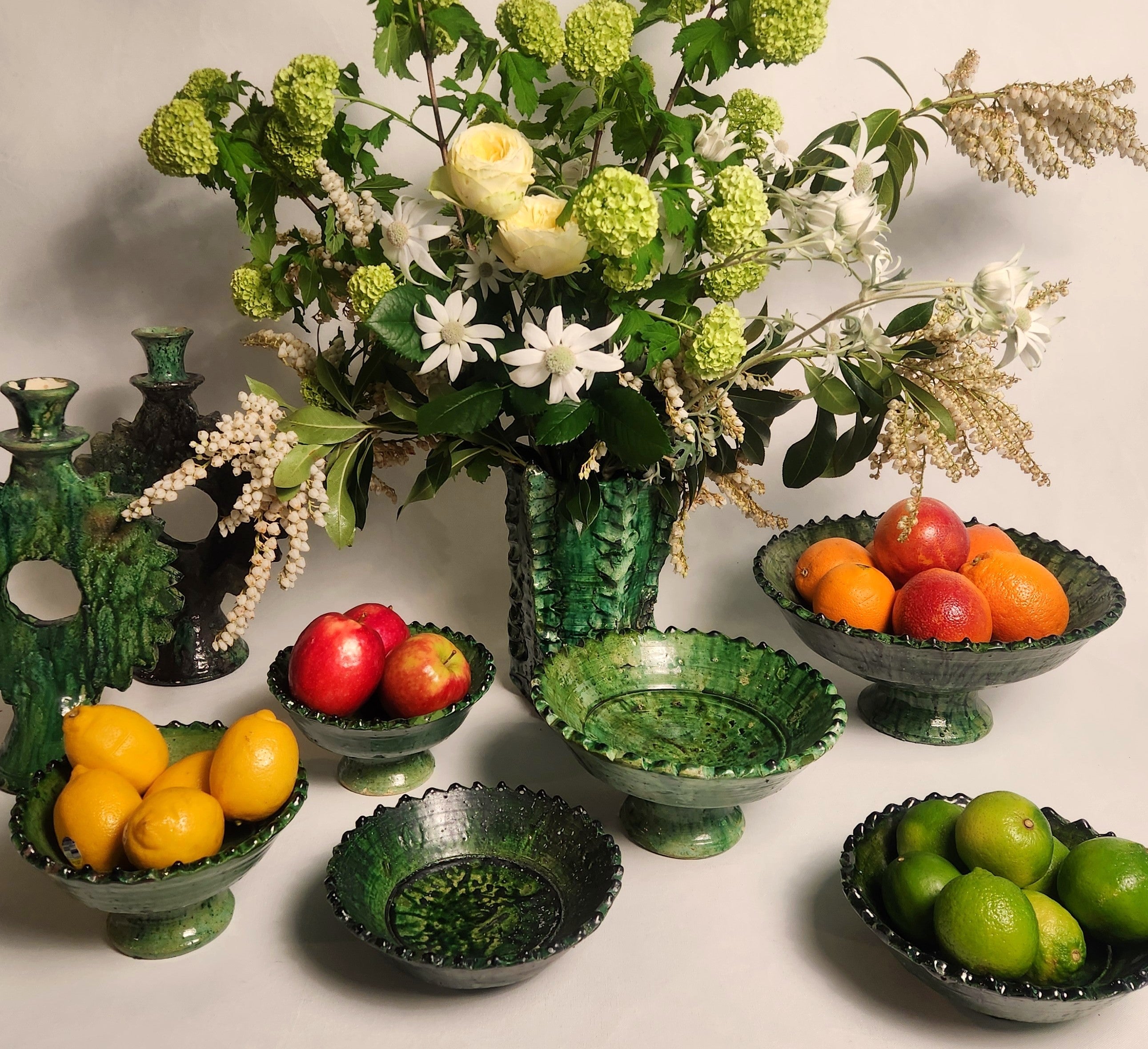 Tamegroute Pedestal Bowl - Vert (3 sizes)