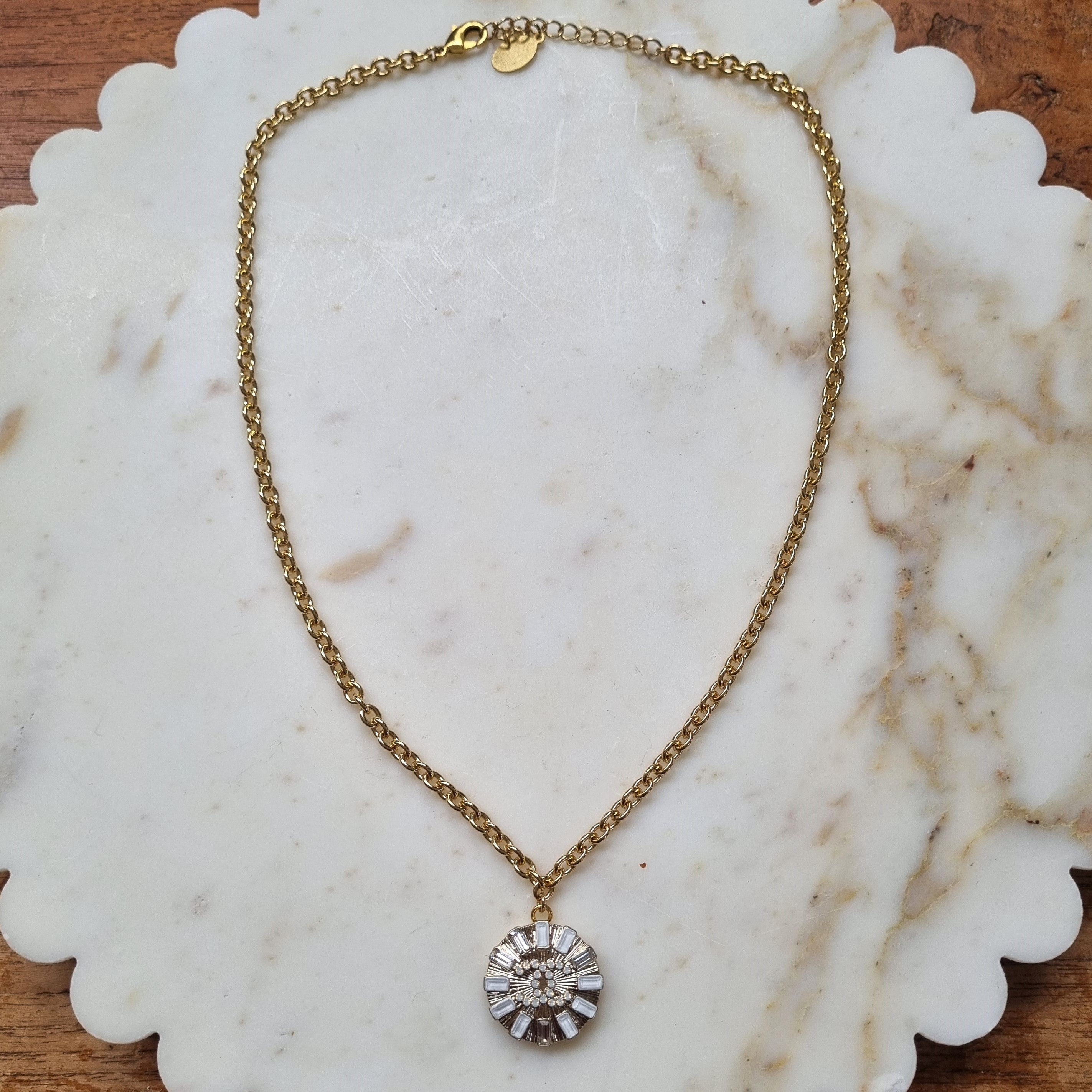 Gold and Crystal Necklace