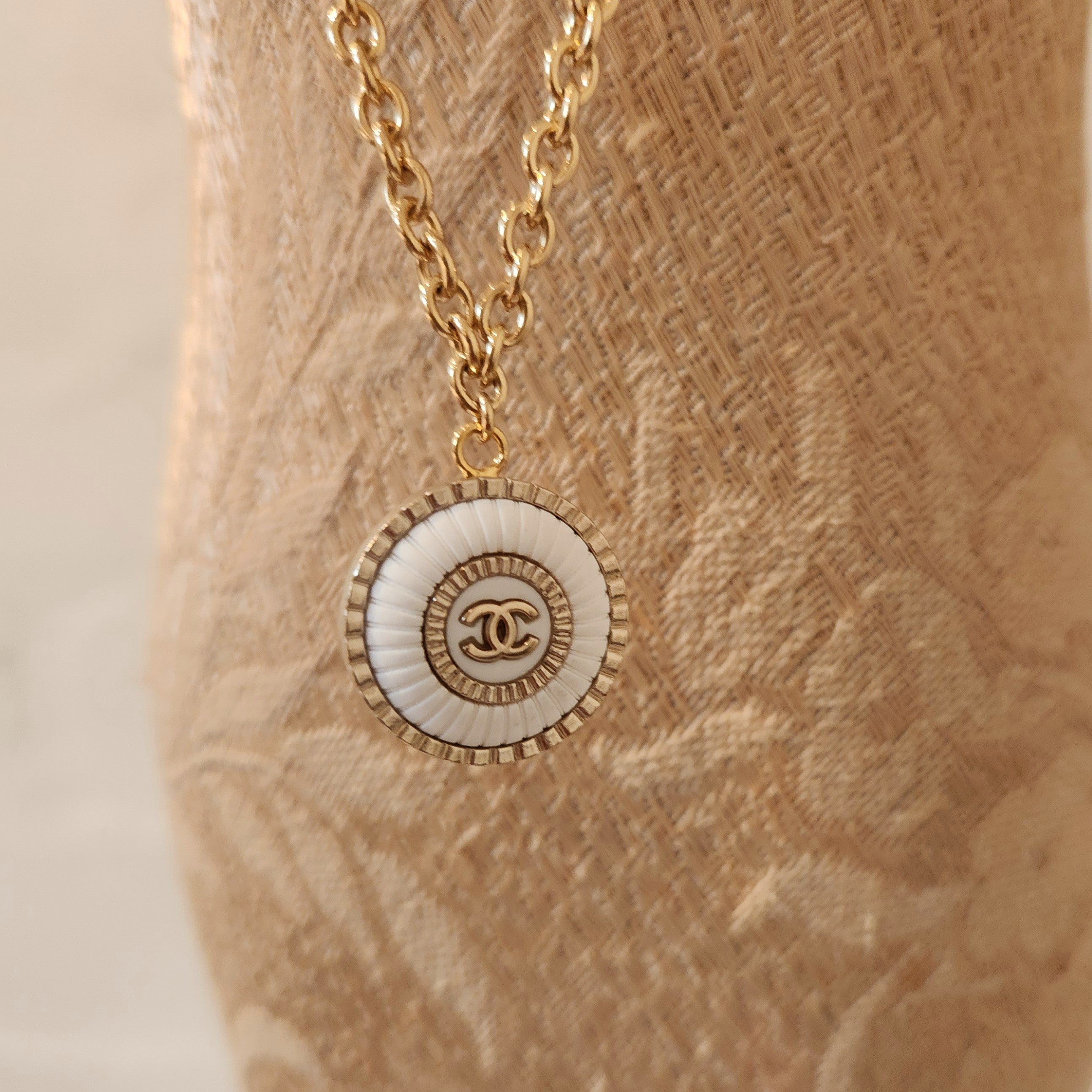 White Pleated Necklace