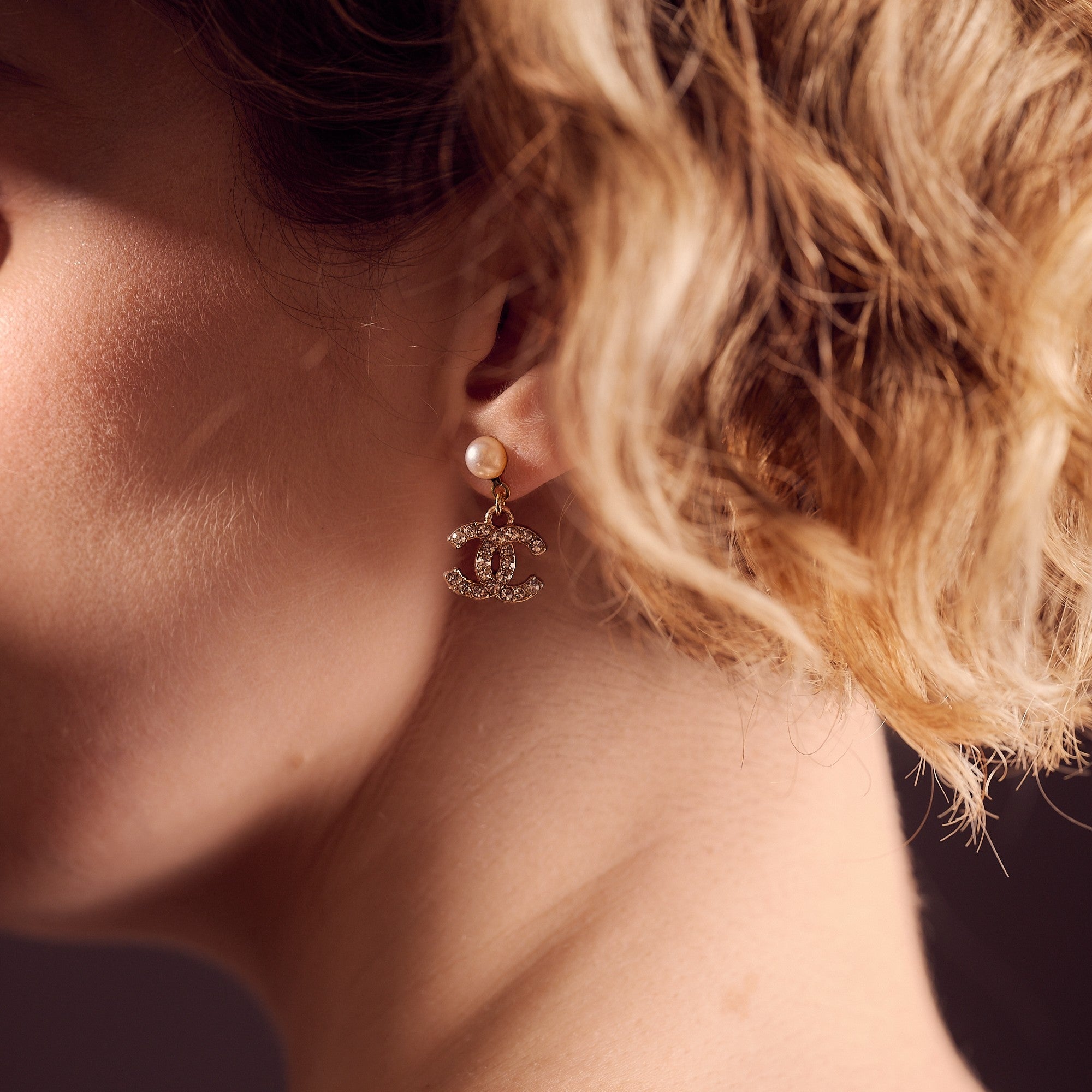 Diamante and Pearl Stud Earrings