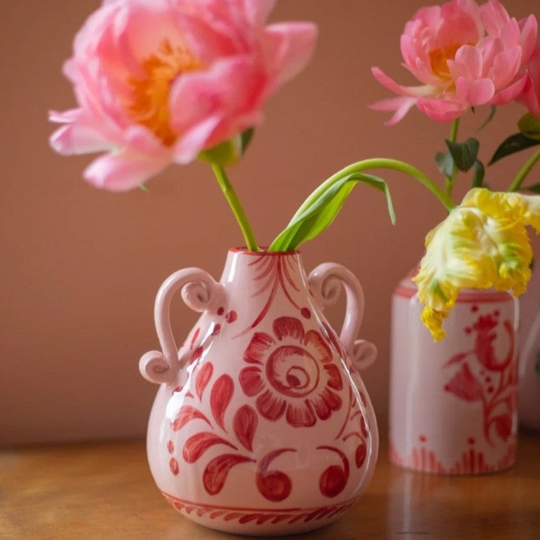 Amphora Vase - Pink & Wine Floral