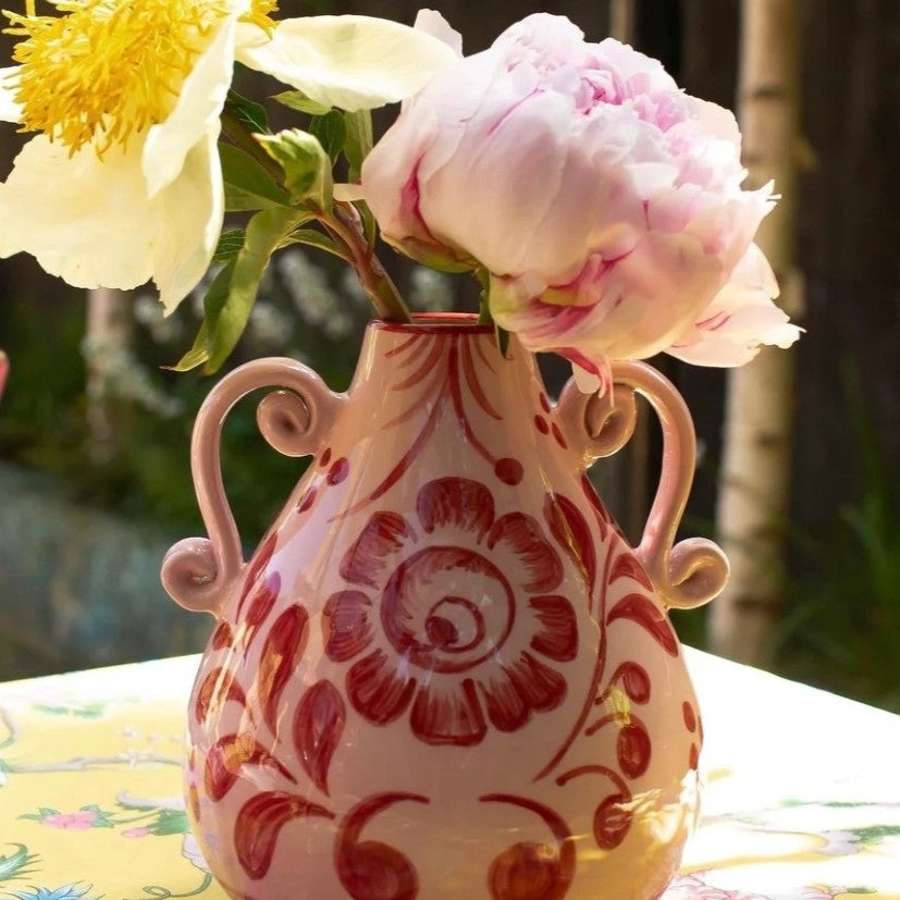 Amphora Vase - Pink & Wine Floral