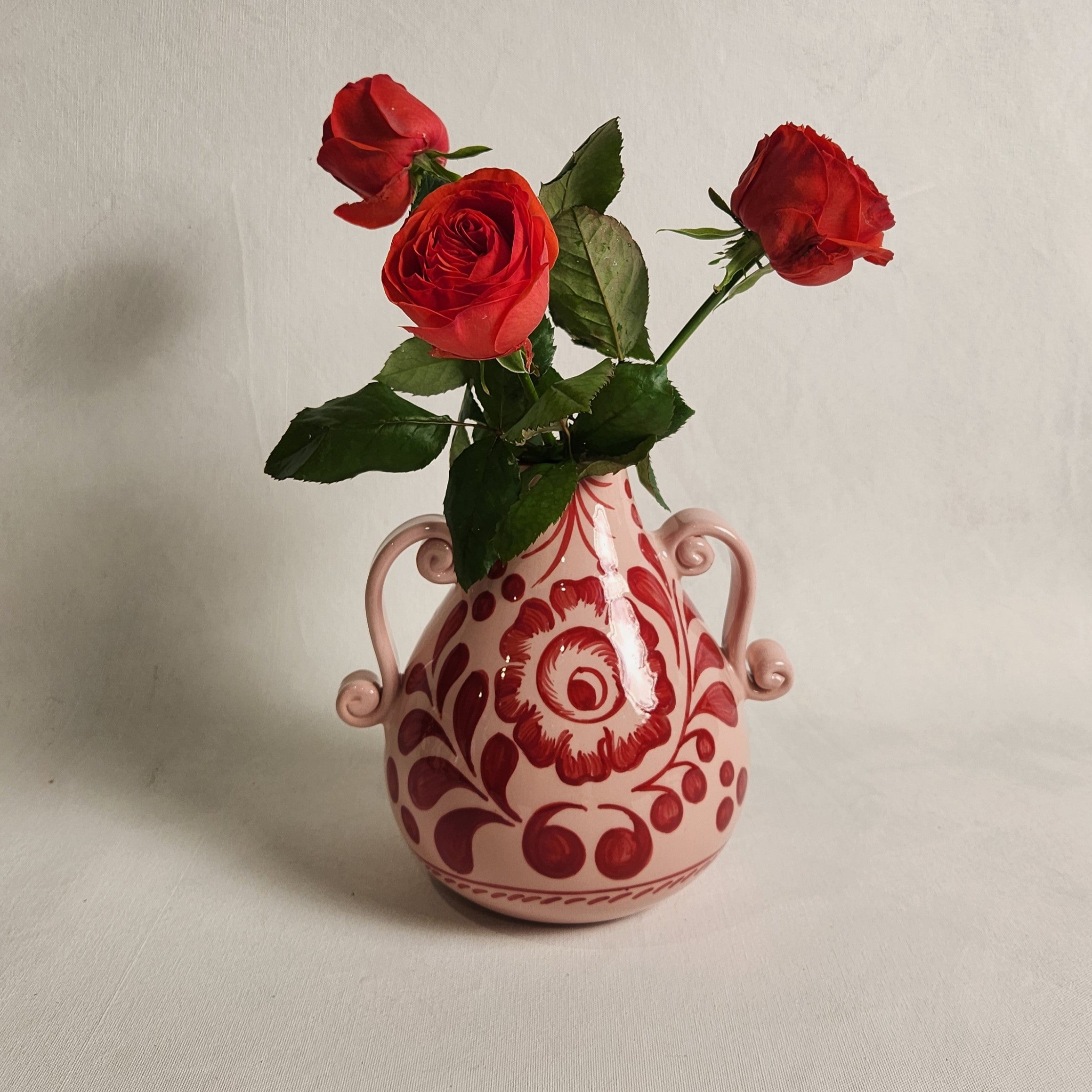 Amphora Vase - Pink & Wine Floral