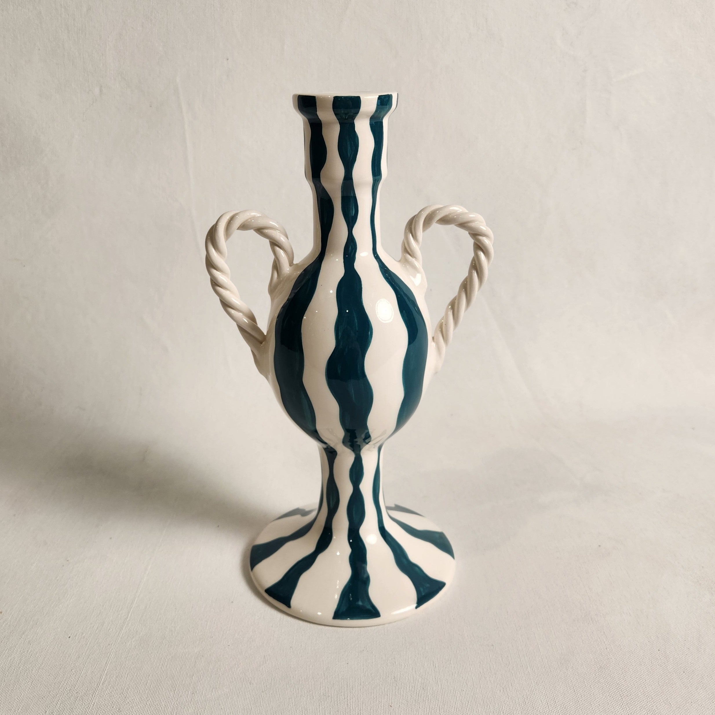Angel Candle Holder - Green Squiggles