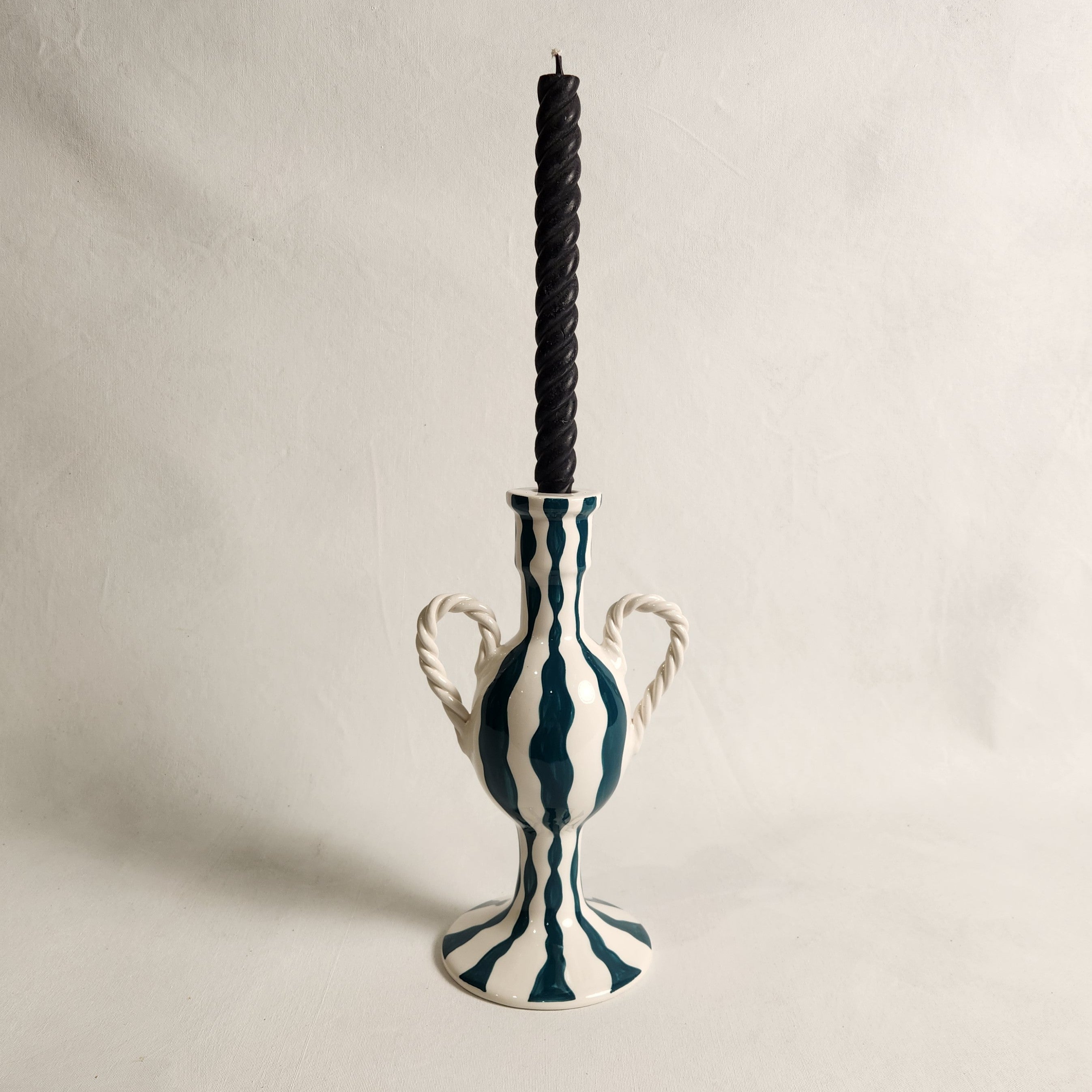 Angel Candle Holder - Green Squiggles