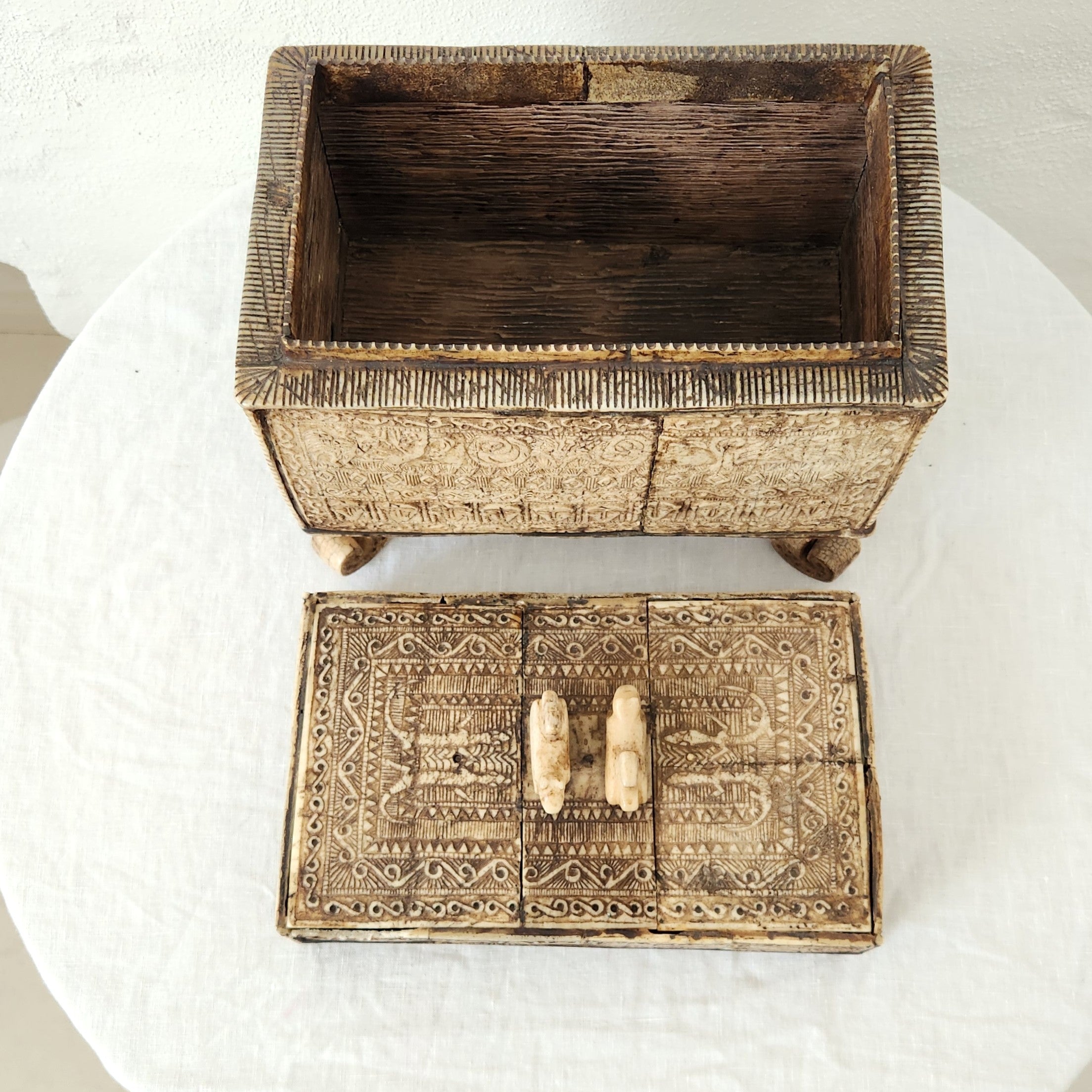 Vintage African Carved Casket