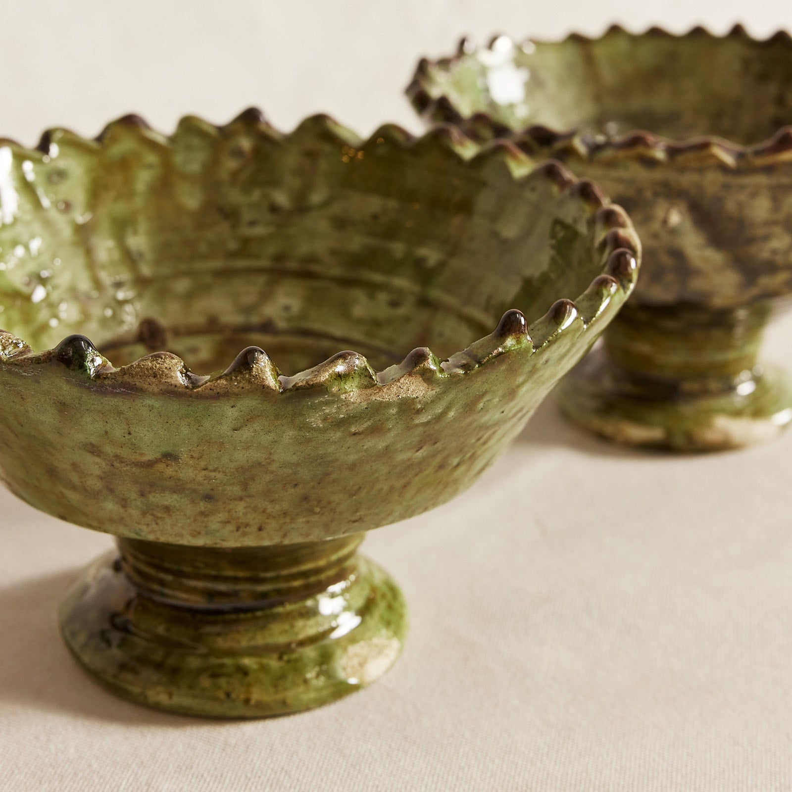 Small Tamegroute Pedestal Bowl - Jaune