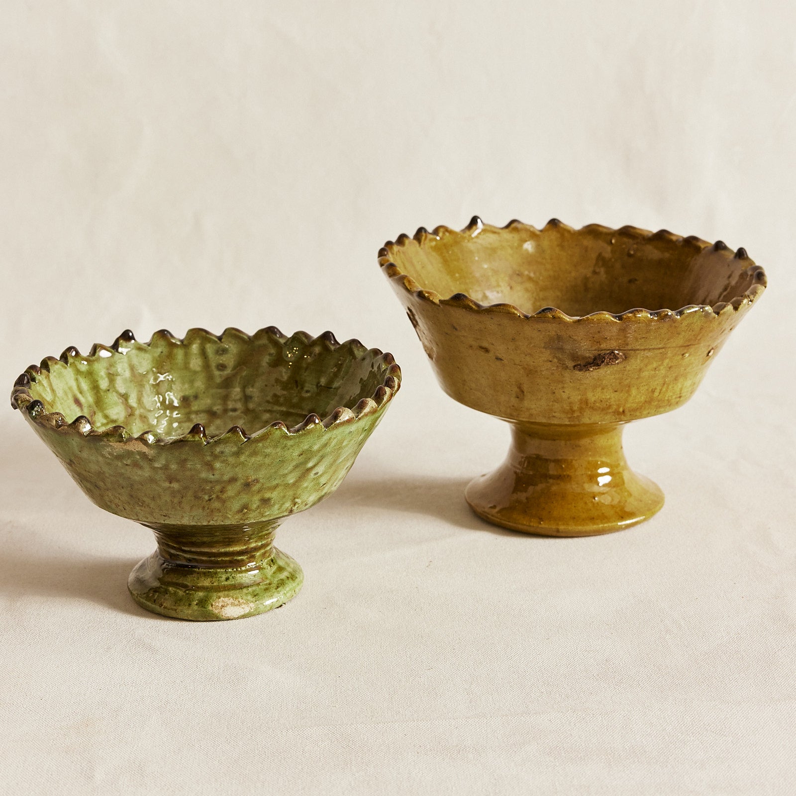 Small Tamegroute Pedestal Bowl - Jaune