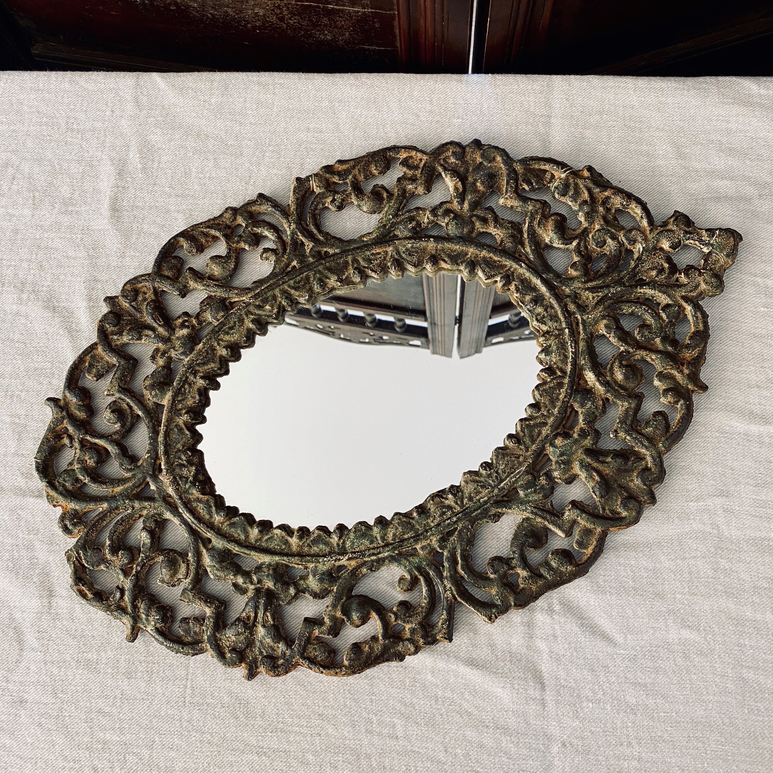 Rustic Cast Oval Mirror