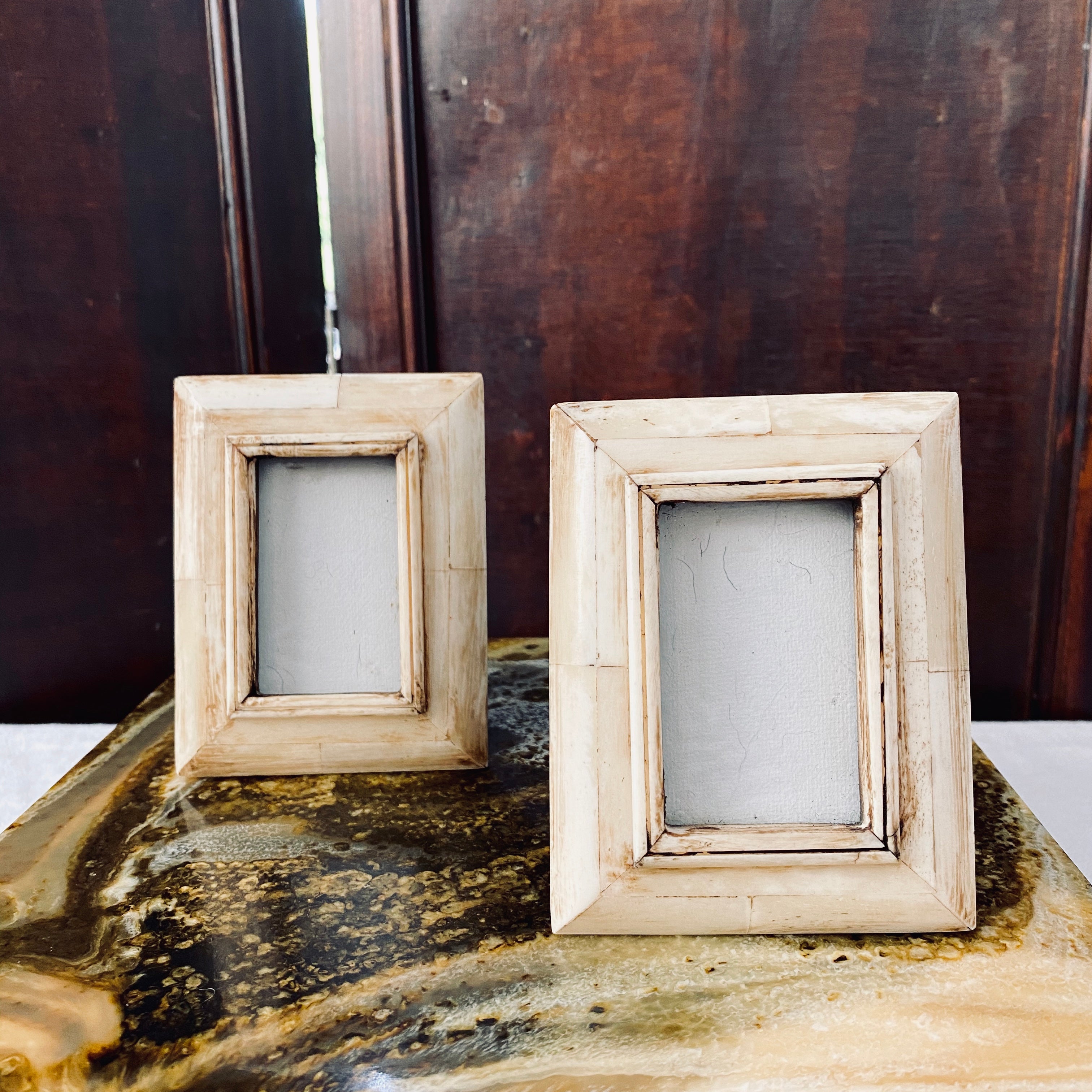 Pair of Miniature Bone Picture Frames