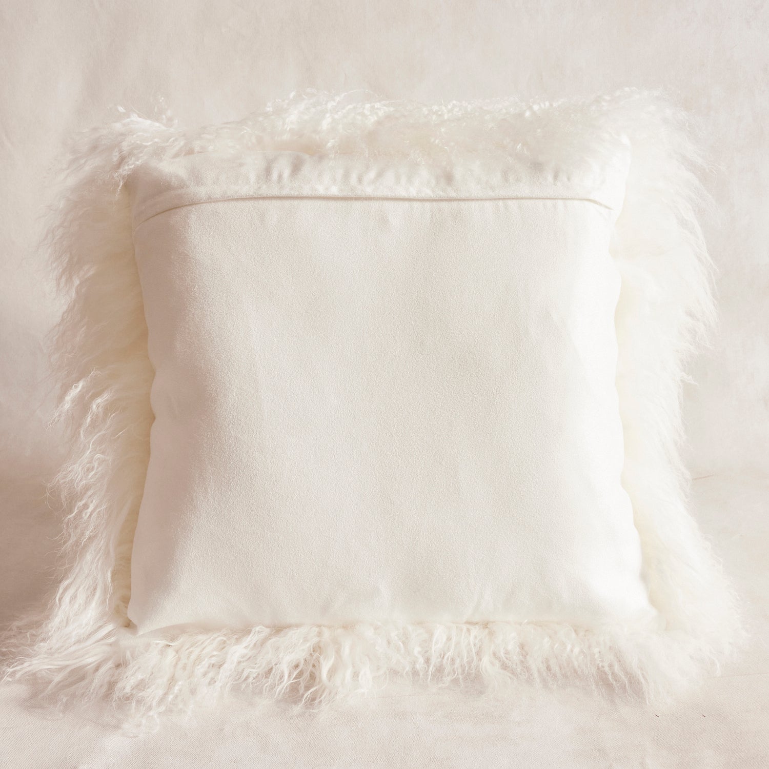 Mongolian Sheepskin Cushion - Snow