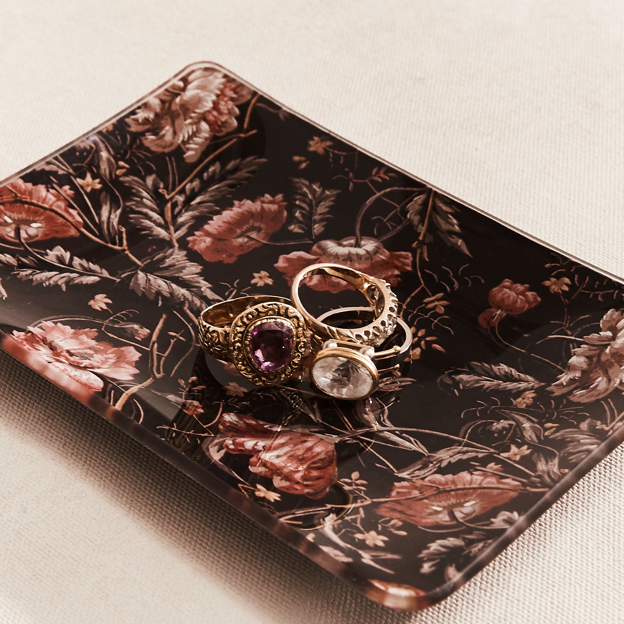 Peony Print Tray
