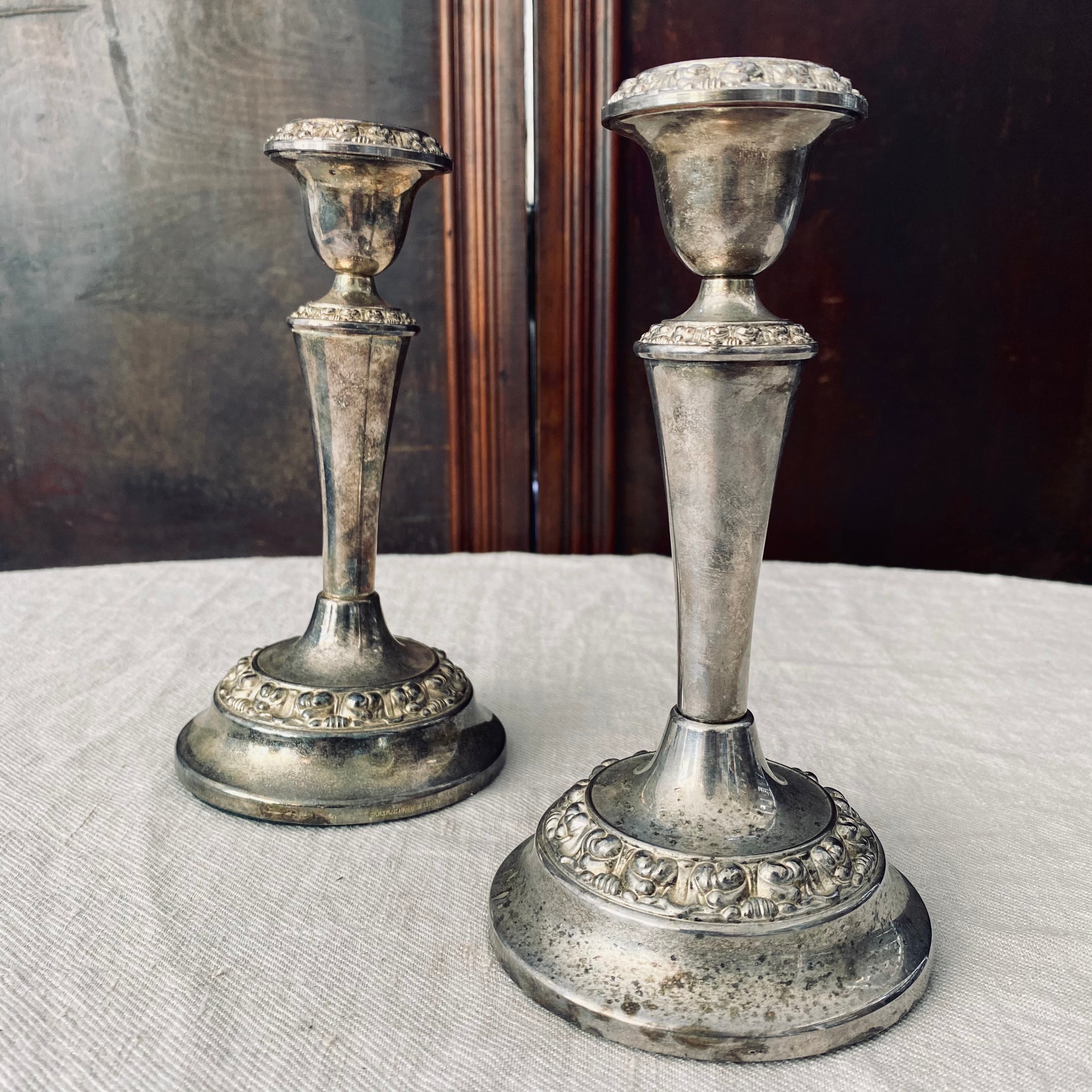 Pair of Silver Plated Candlesticks