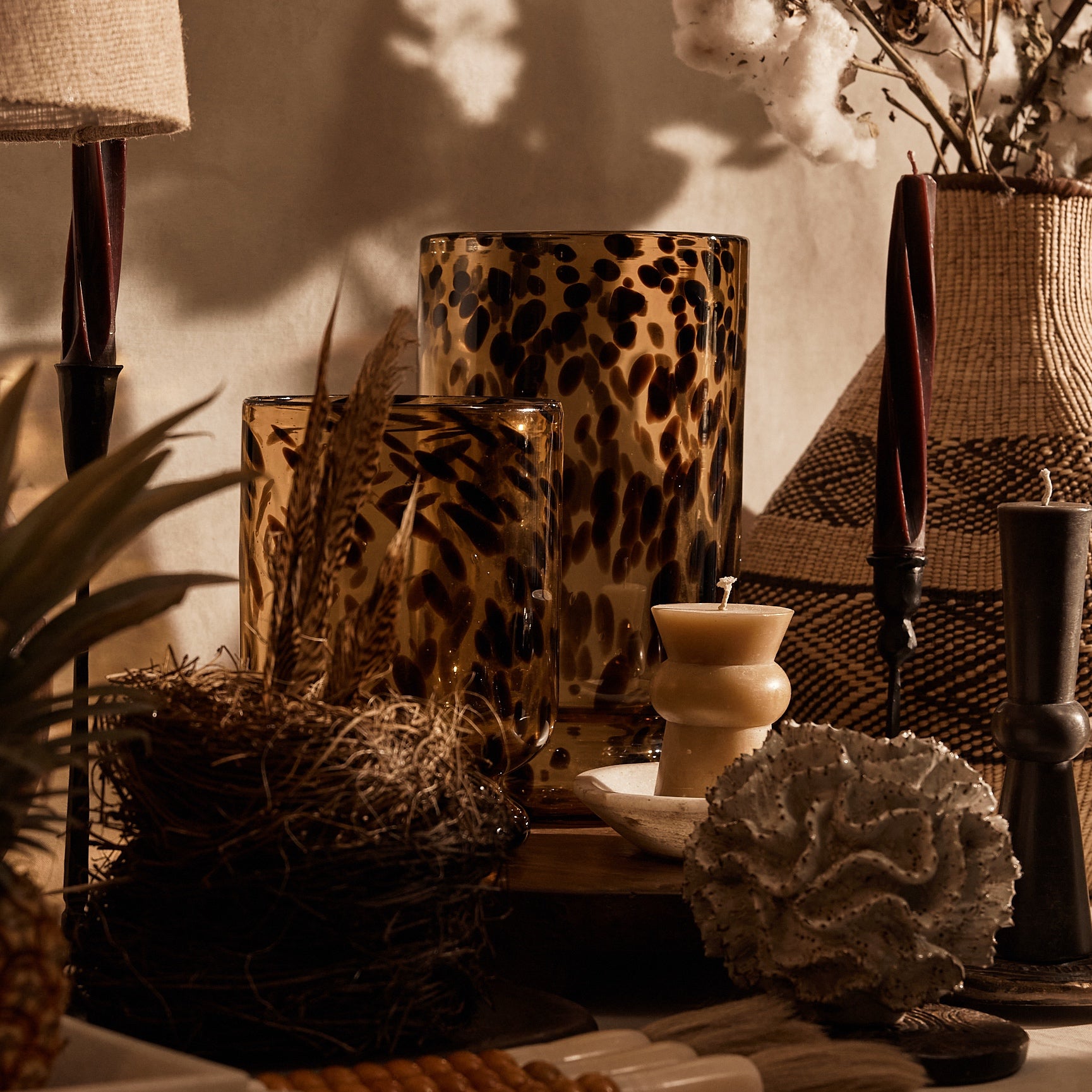 Large Tortoise Shell Printed Vase