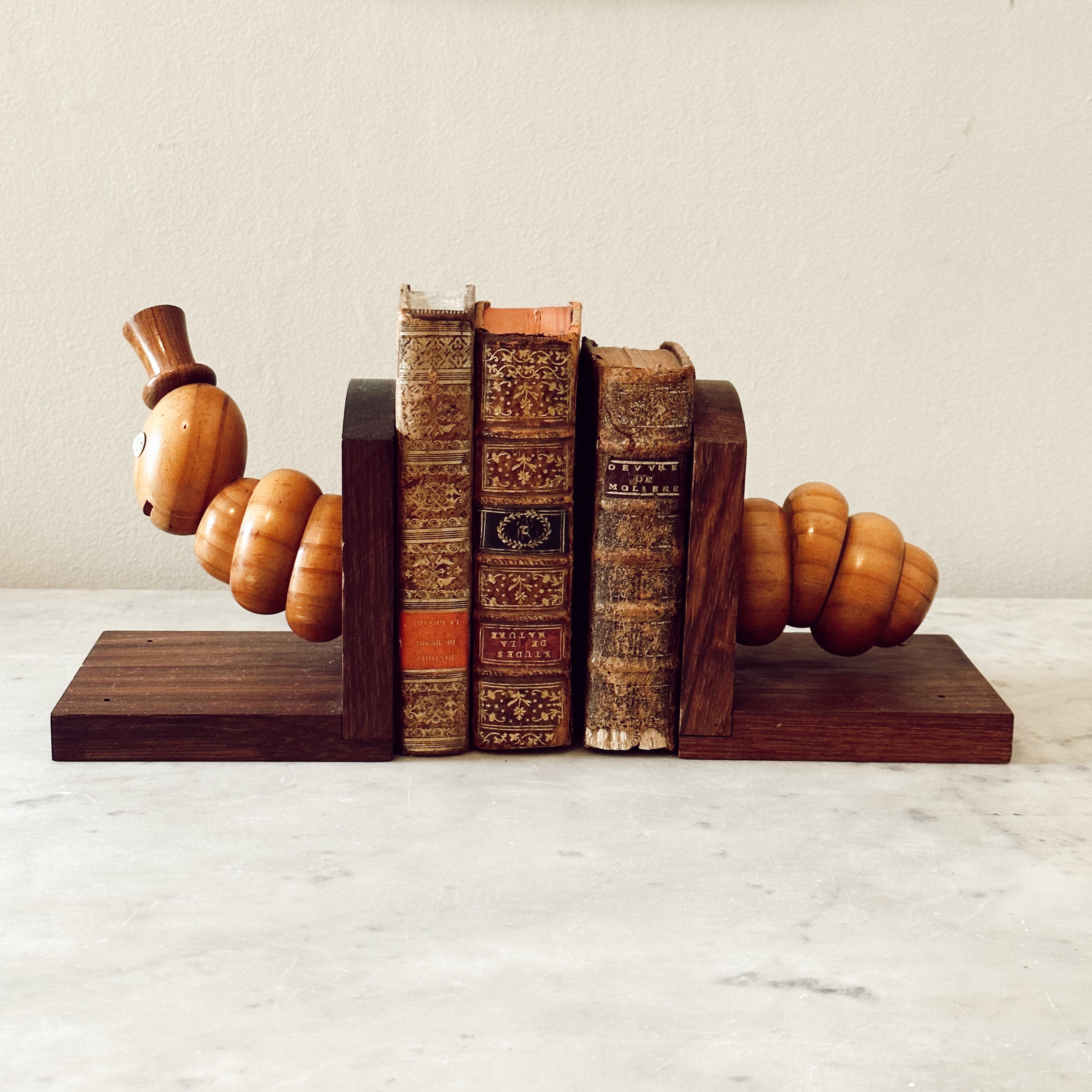 Vintage Bookworm bookends