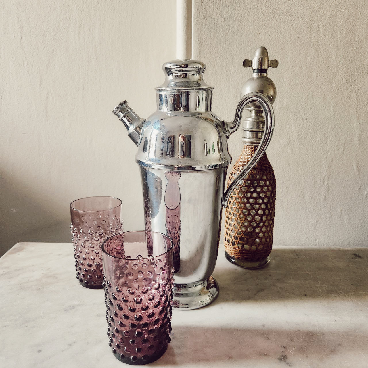 Large Chrome Cocktail Shaker - c 1950s