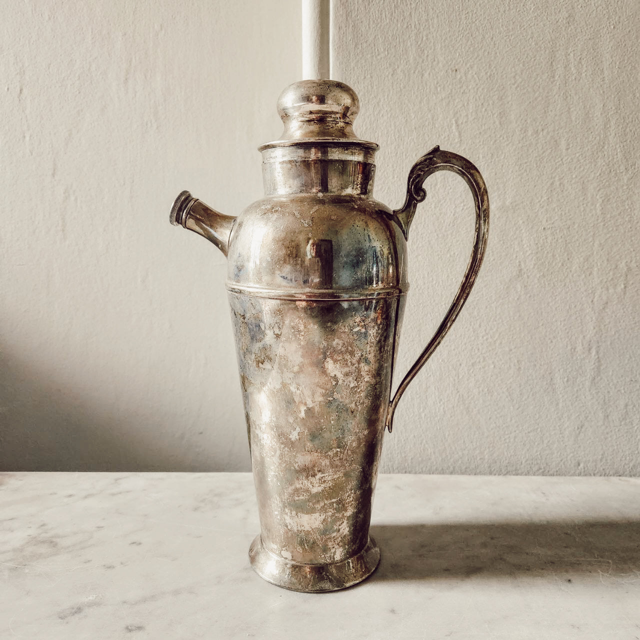 Vintage Silver Plated "When Night Falls" Engraved Cocktail Shaker