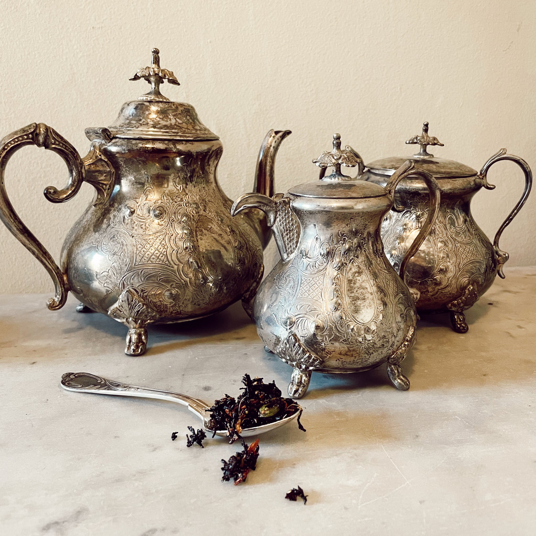 Vintage Piece Silver-Plated Tea Set