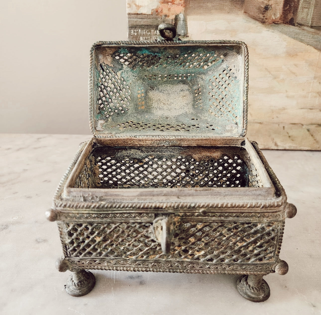 Antique South East Asian Metal Trinket Box