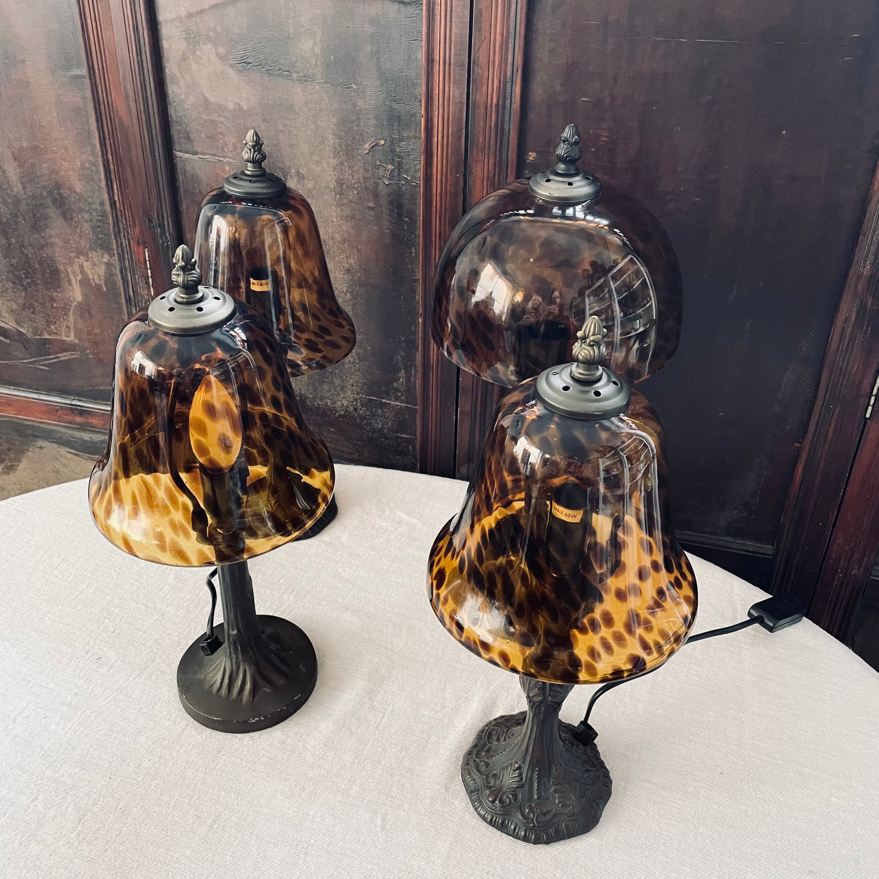Single tortoise print lamp with Arboreal Base