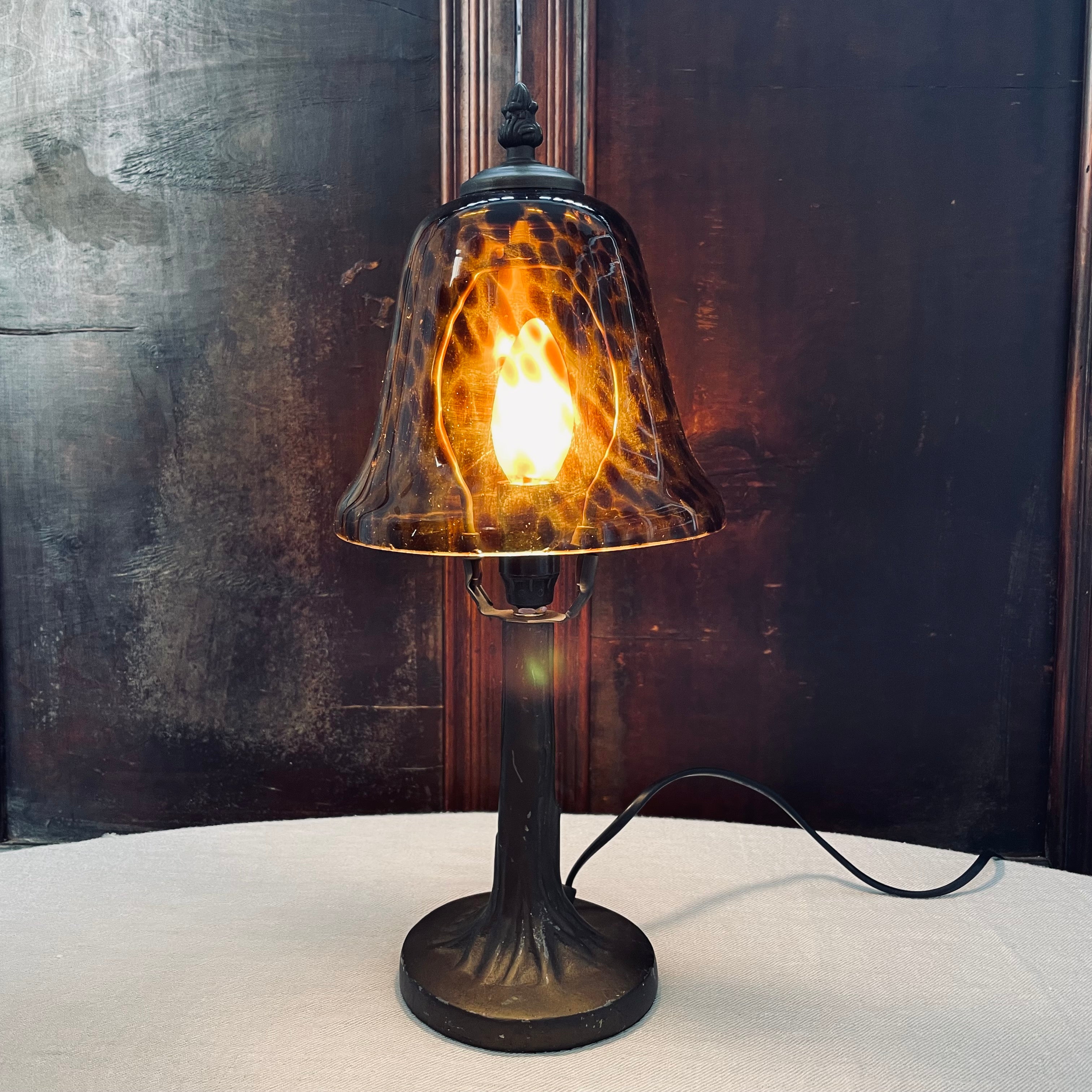 Single tortoise print lamp with Arboreal Base
