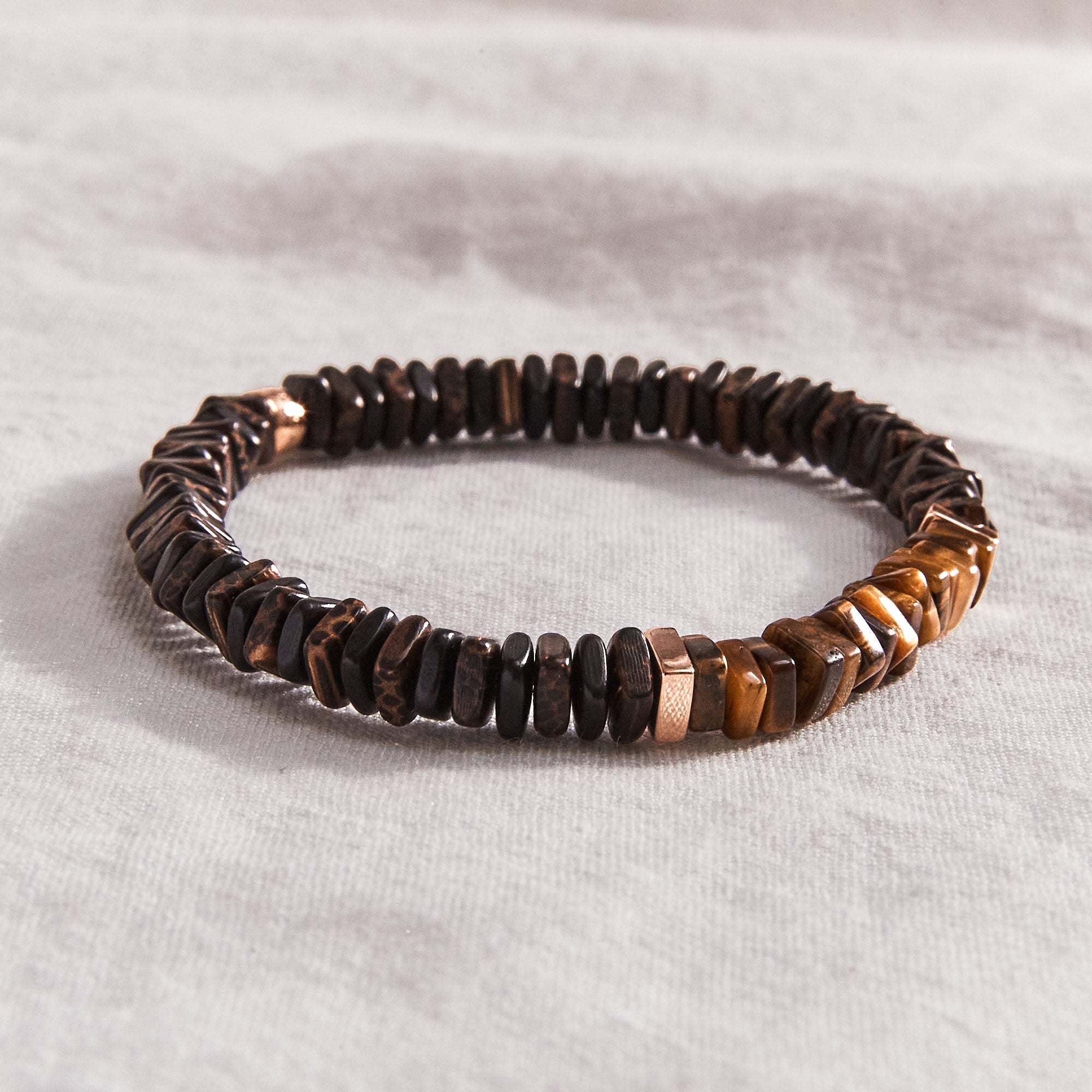 Legno Bracelet - Rose Gold & Tiger's Eye