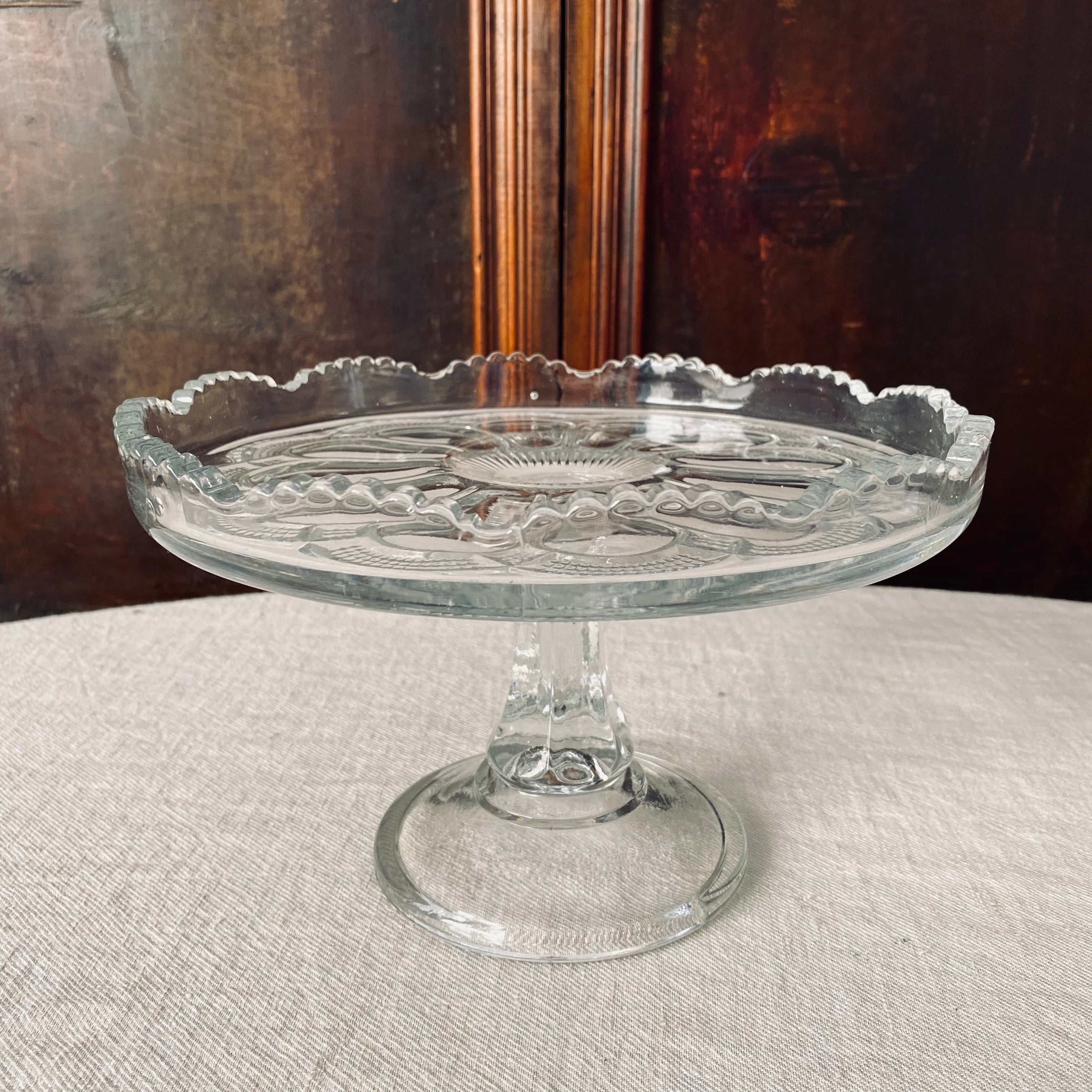 Early Australian Glass Cake Stand - 24cm