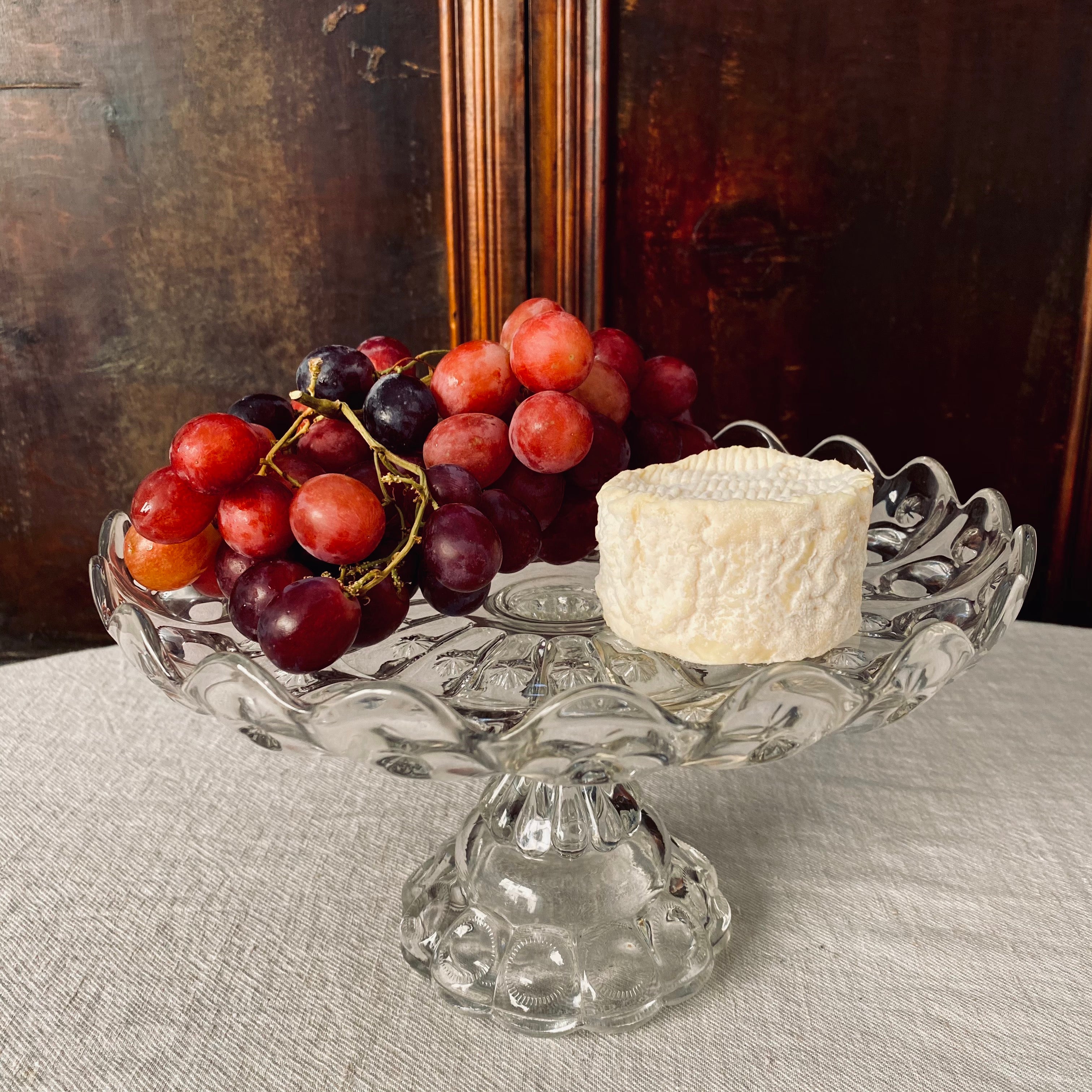Glass Cake Stand with Star Pattern - 28cm
