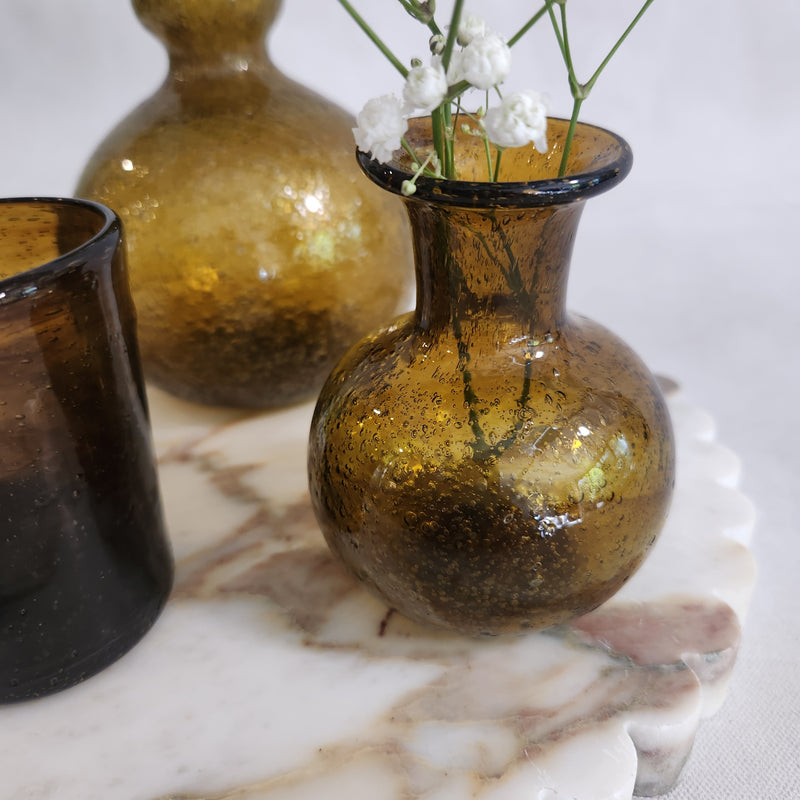 Piccola Glass Vase - Dark Brown