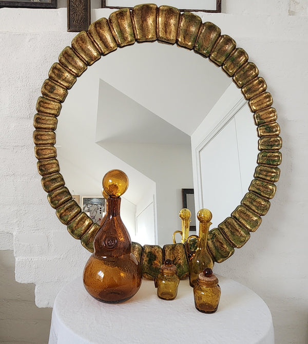 Sunburst Gilt Oval Mirror by Francisco Hurtado