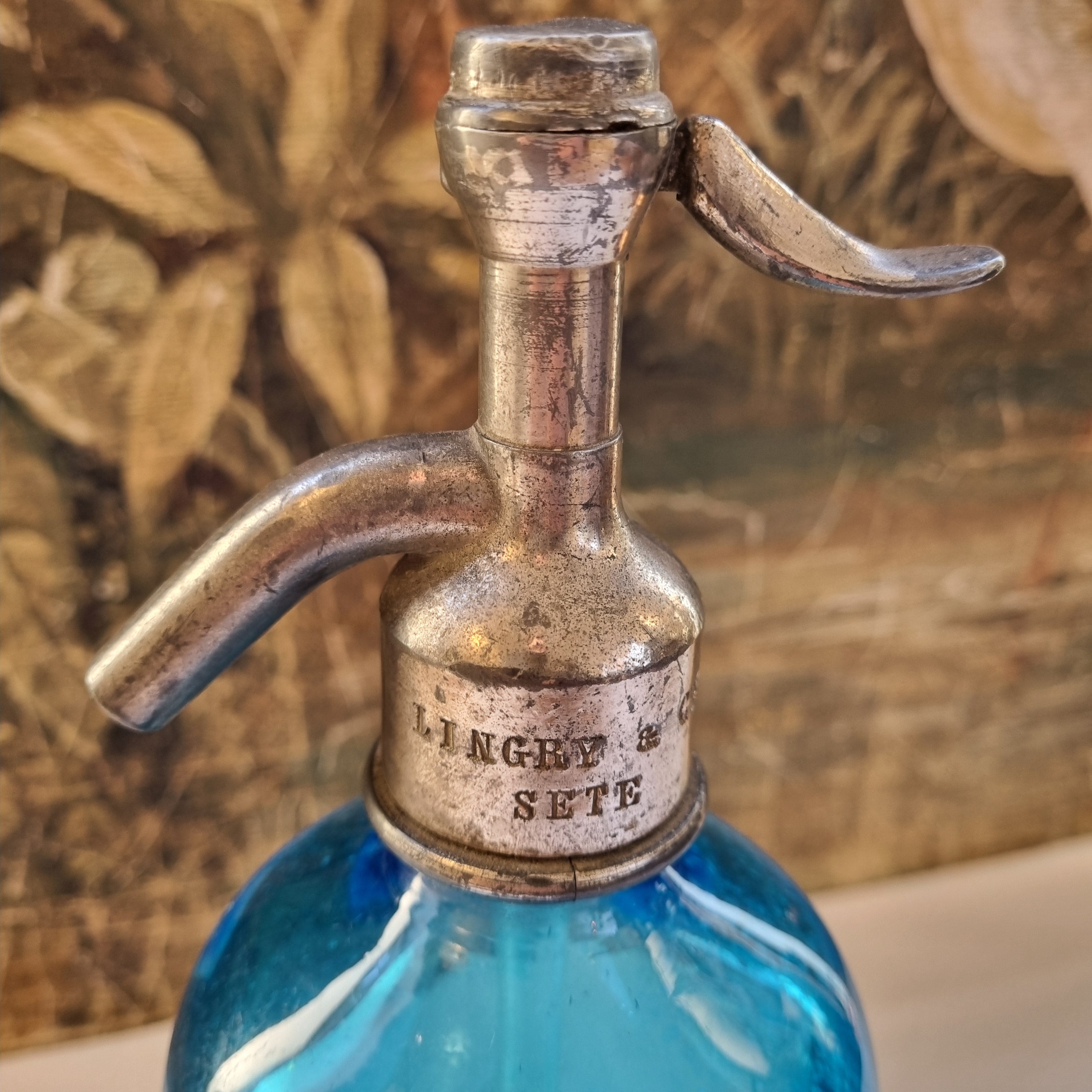 French Soda Siphon Cabanel & Lingry Blue  Circa 1930