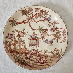 Antique Sarreguemines Chinoiserie plate with birds