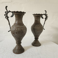 Pair of Indian Brass Vase with Handles