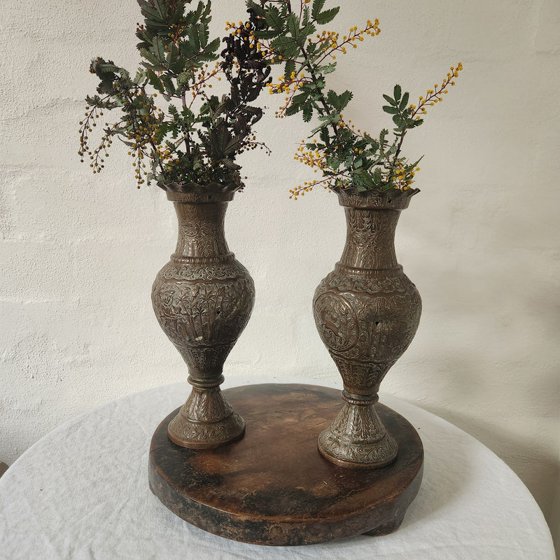 Pair of Indian Brass Vase with Handles