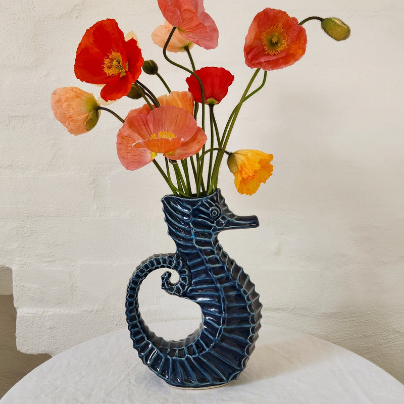 Mid Century Indigo Seahorse Jug