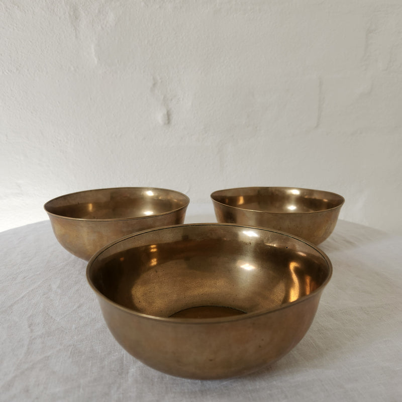 Vintage Indian Brass Bowls – Set of Three