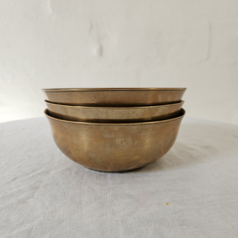 Vintage Indian Brass Bowls – Set of Three