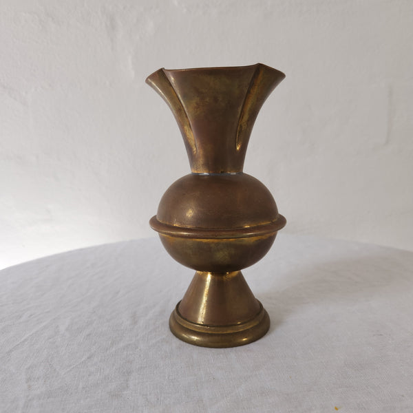 Brass Frilled Neck Vase