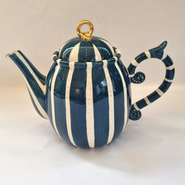 Peacock Stripe Teapot