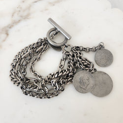 Vintage Ben Amun Coin Charm Bracelet